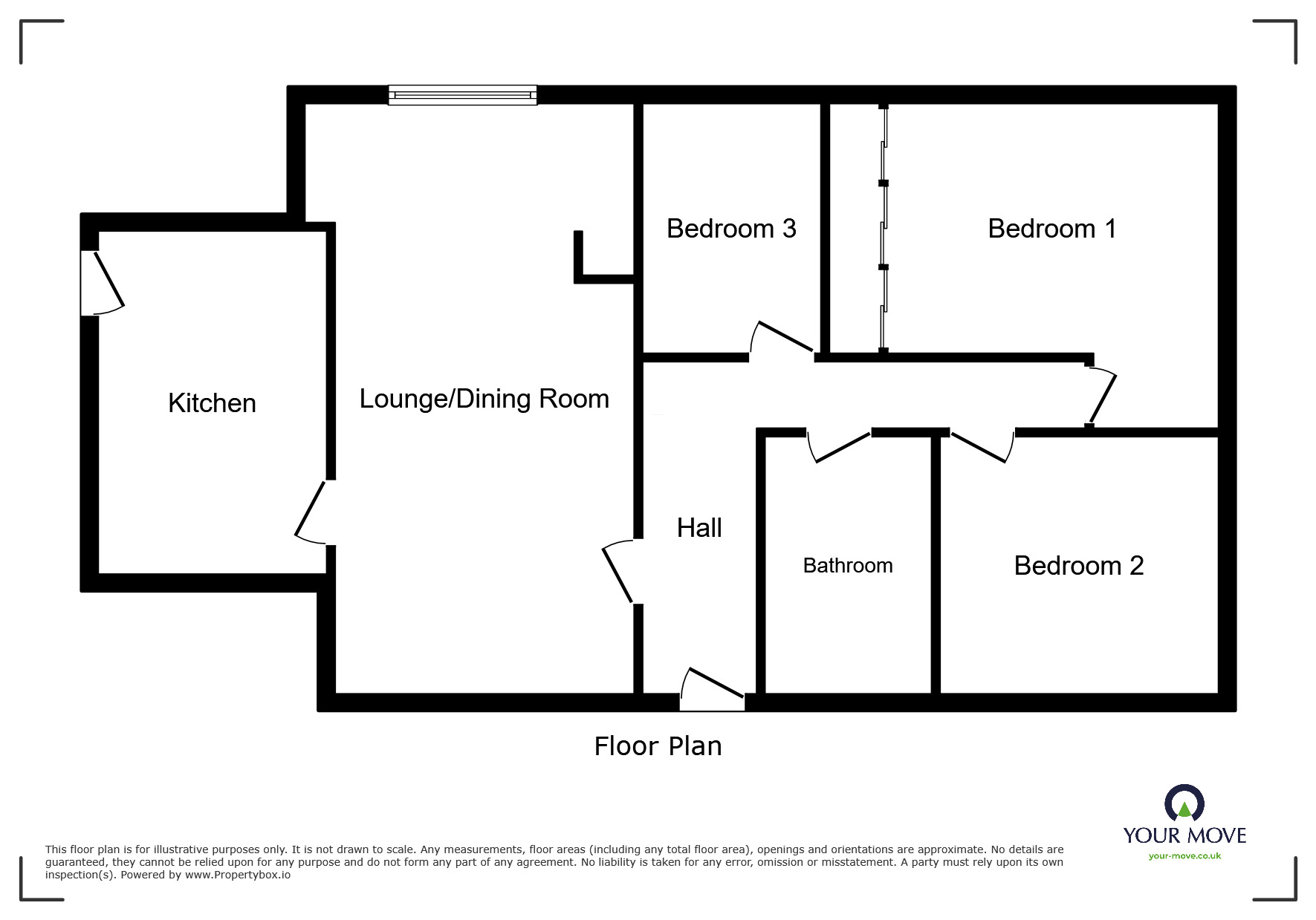 Floorplan of 3 bedroom Detached Bungalow to rent, Hall Villa Lane, Toll Bar, South Yorkshire, DN5