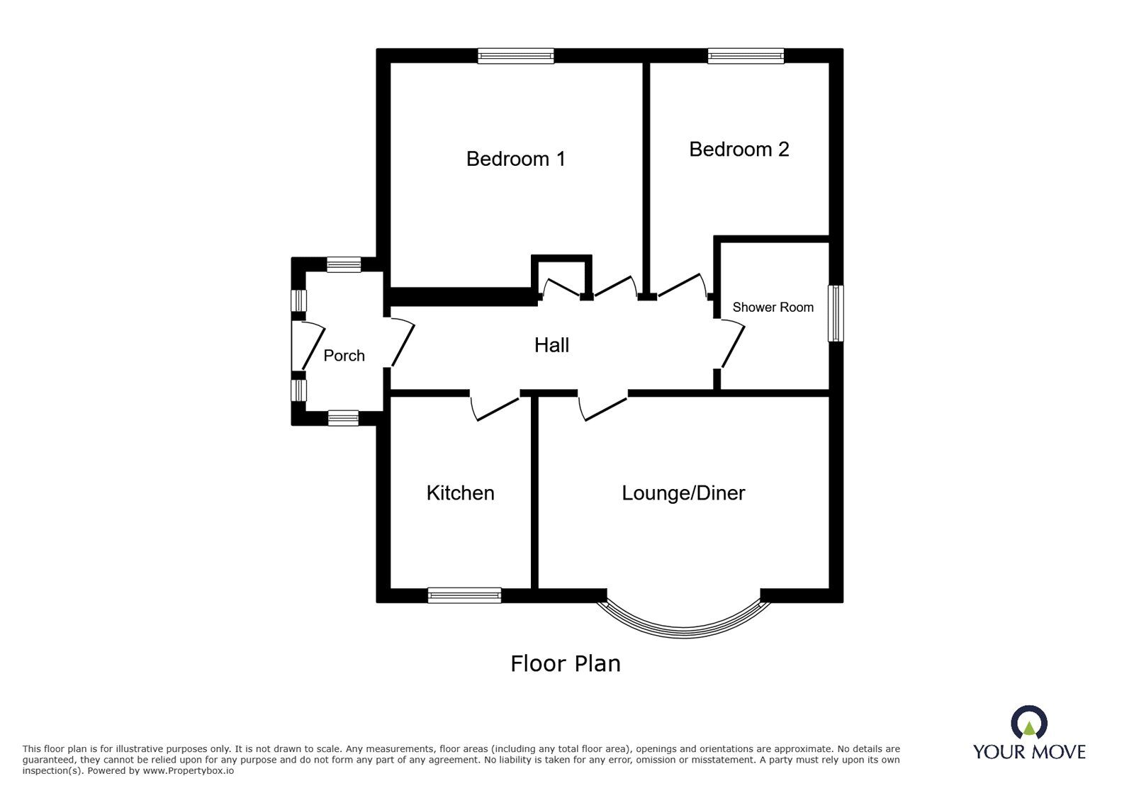 Floorplan of 2 bedroom Detached Bungalow for sale, Mere Lane, Armthorpe, South Yorkshire, DN3