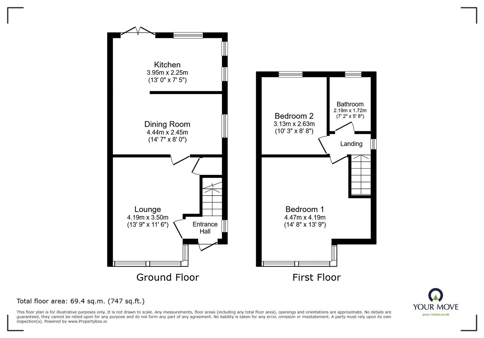 Floorplan of 2 bedroom Semi Detached House for sale, Hawke Road, Doncaster, South Yorkshire, DN2