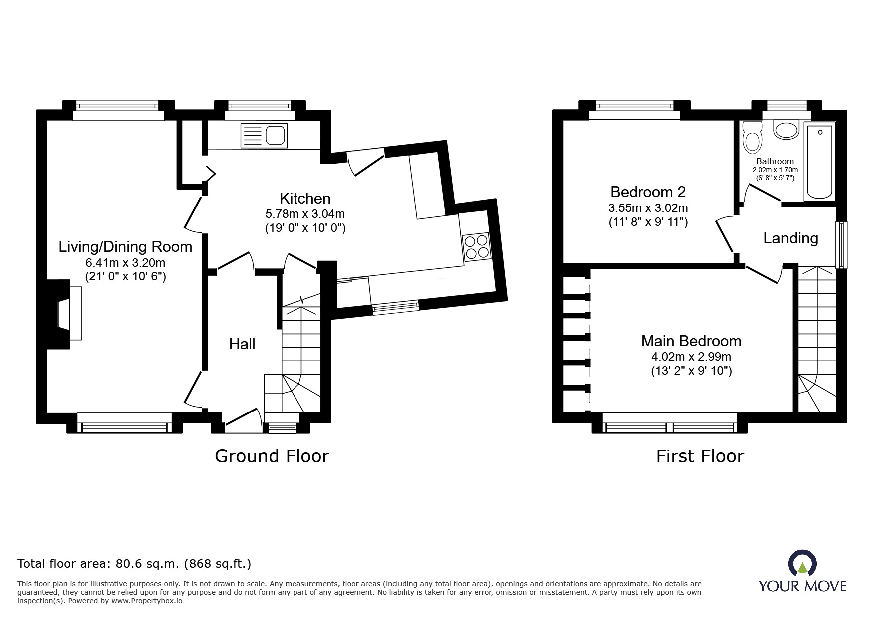 Floorplan of 2 bedroom Semi Detached House to rent, Birch Road, Doncaster, South Yorkshire, DN4