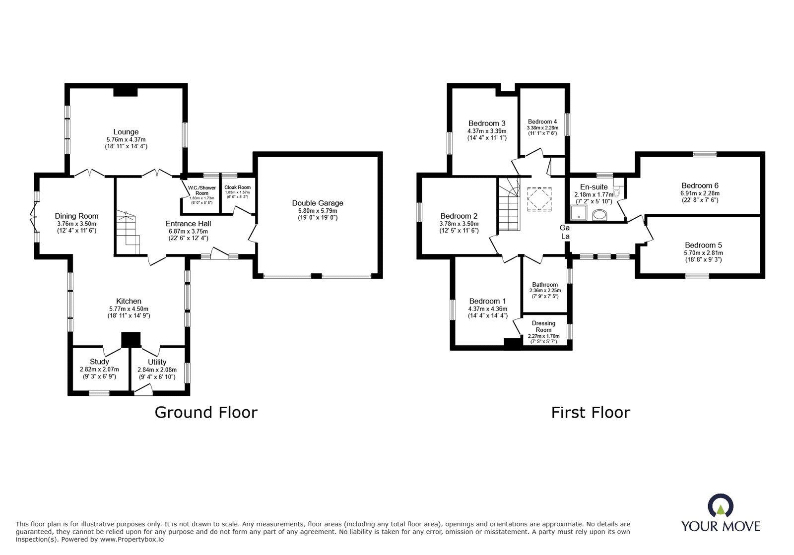 Floorplan of 6 bedroom Detached House for sale, The Paddocks, Cusworth, South Yorkshire, DN5