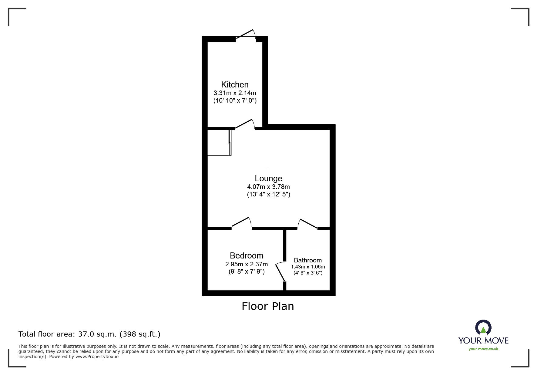 Floorplan of 1 bedroom Flat to rent, Beckett Road, Doncaster, South Yorkshire, DN2