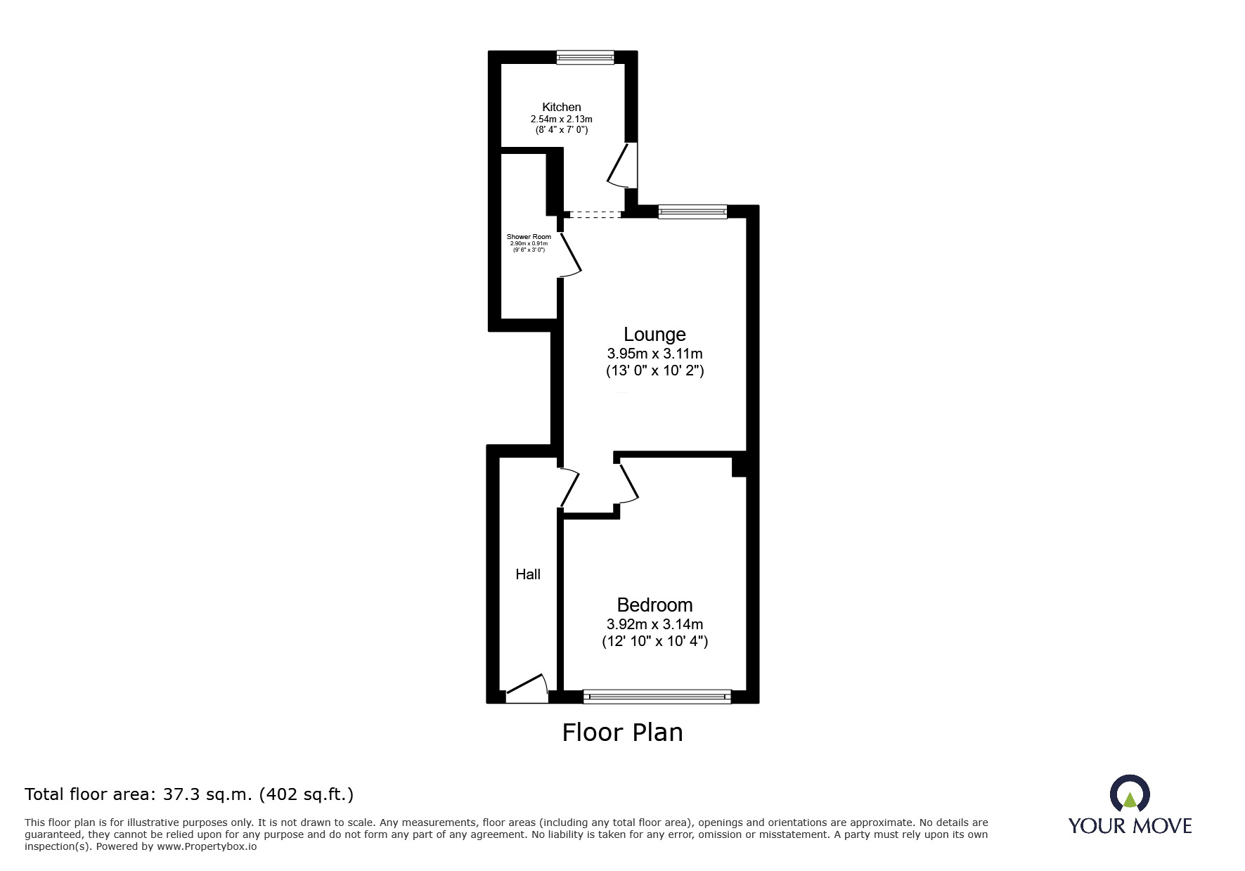 Floorplan of 1 bedroom Flat to rent, Beckett Road, Doncaster, South Yorkshire, DN2