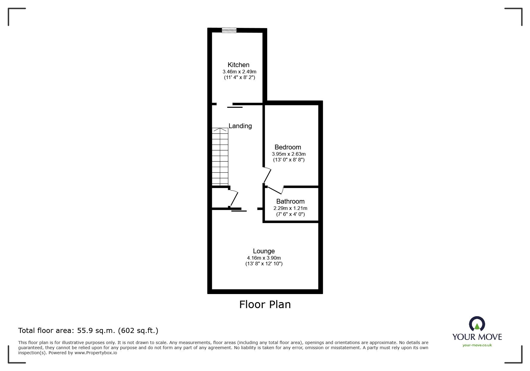 Floorplan of 1 bedroom Flat to rent, Beckett Road, Doncaster, South Yorkshire, DN2