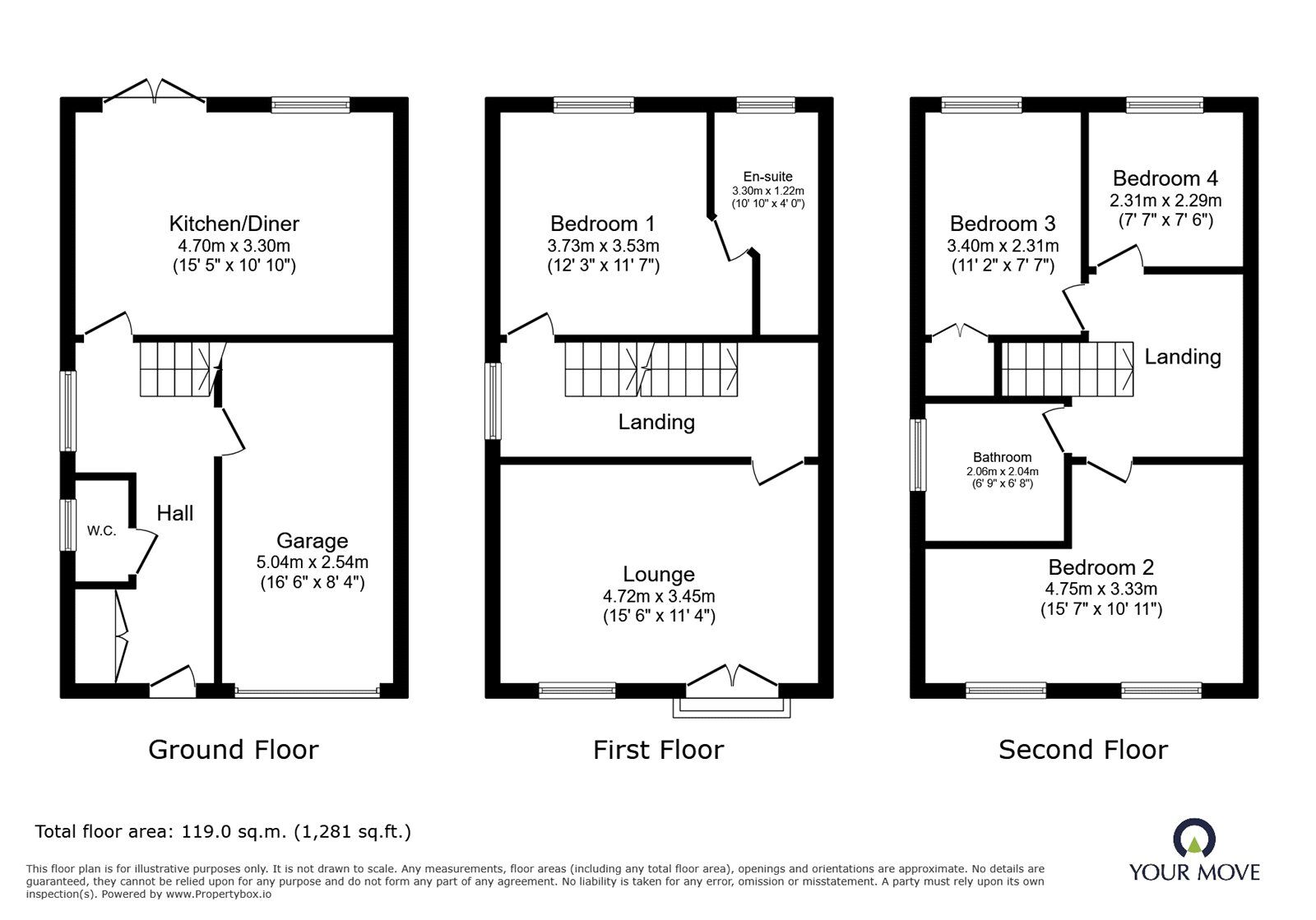 Floorplan of 4 bedroom Semi Detached House for sale, Meadowgate Park, Killamarsh, Derbyshire, S21