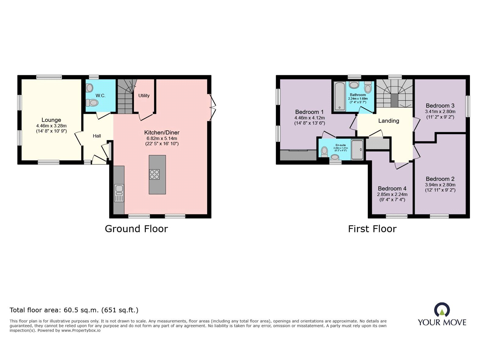 Floorplan of 4 bedroom Detached House for sale, Greenwood View, Creswell, Derbyshire, S80