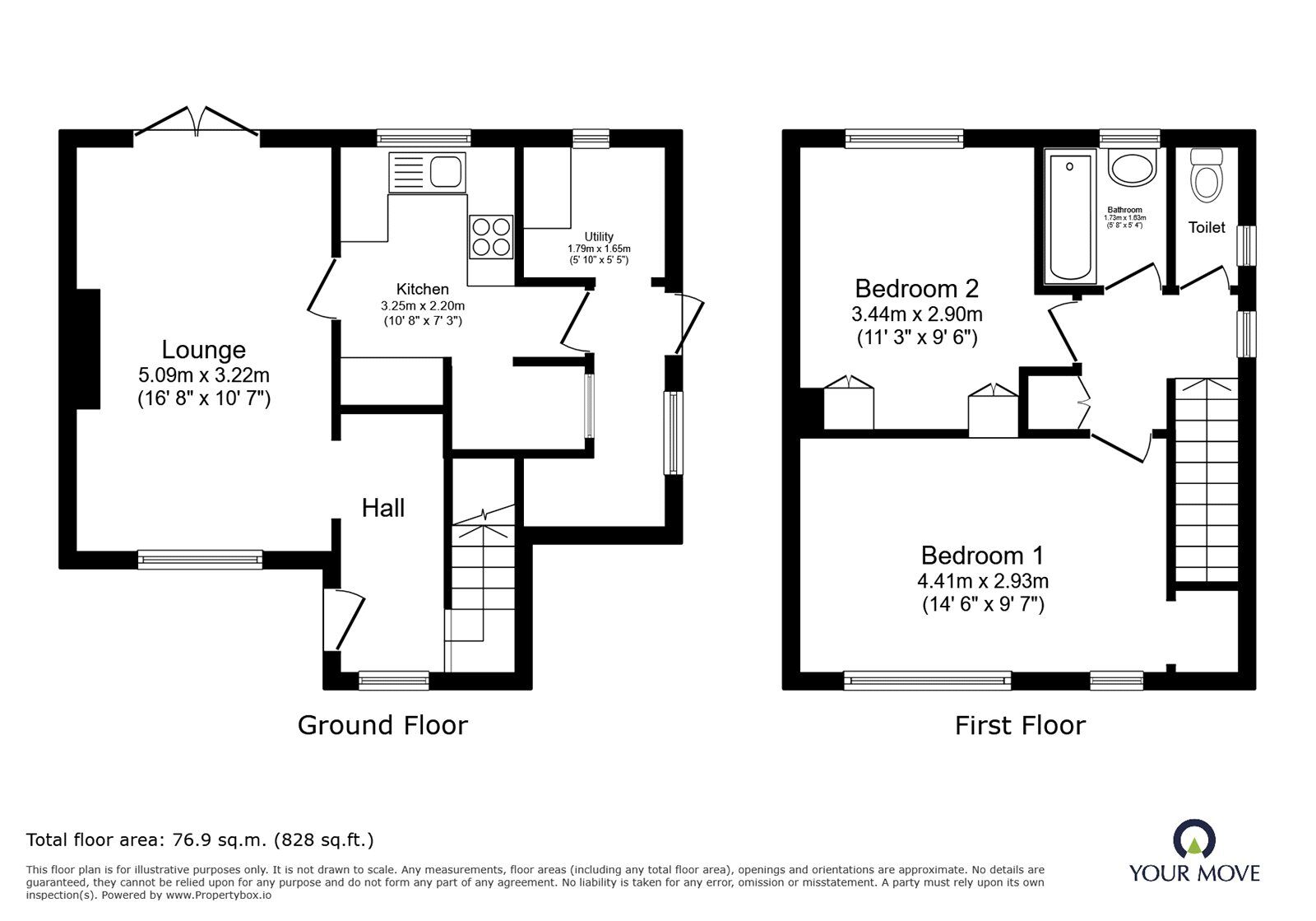 Floorplan of 2 bedroom Semi Detached House for sale, Elmham Road, Doncaster, South Yorkshire, DN4