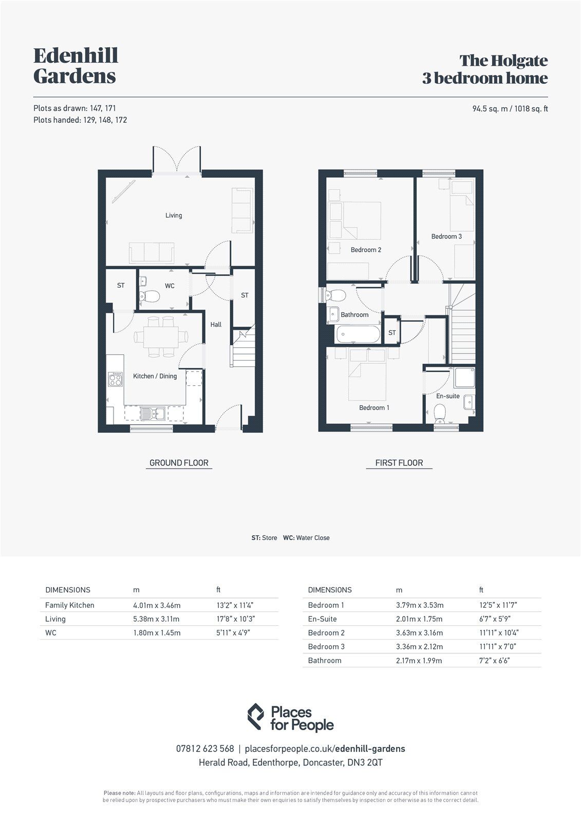 Floorplan of 3 bedroom Semi Detached House for sale, Puffin Way, Edenthorpe, South Yorkshire, DN3
