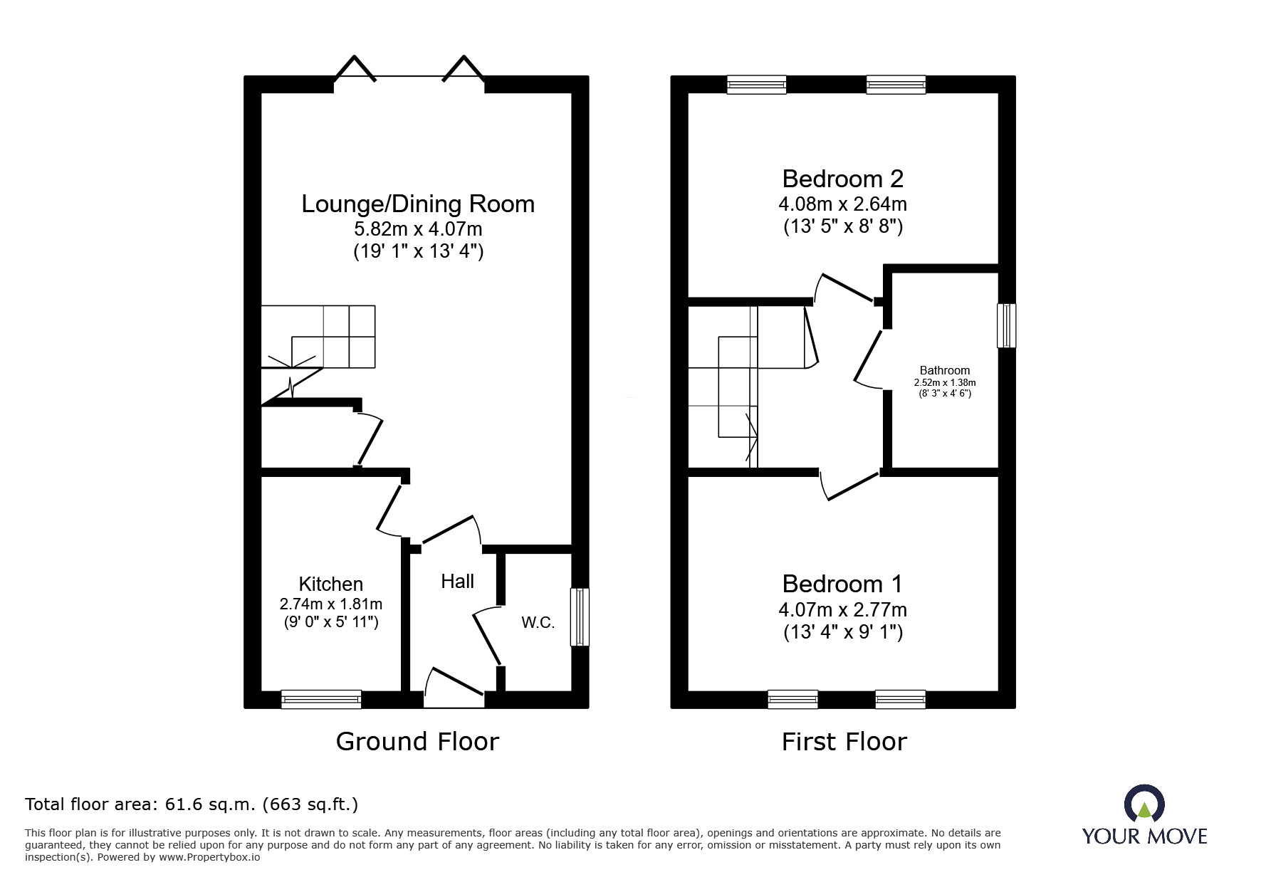 Floorplan of 2 bedroom Semi Detached House for sale, Moor Lane, Kirk Sandall, South Yorkshire, DN3