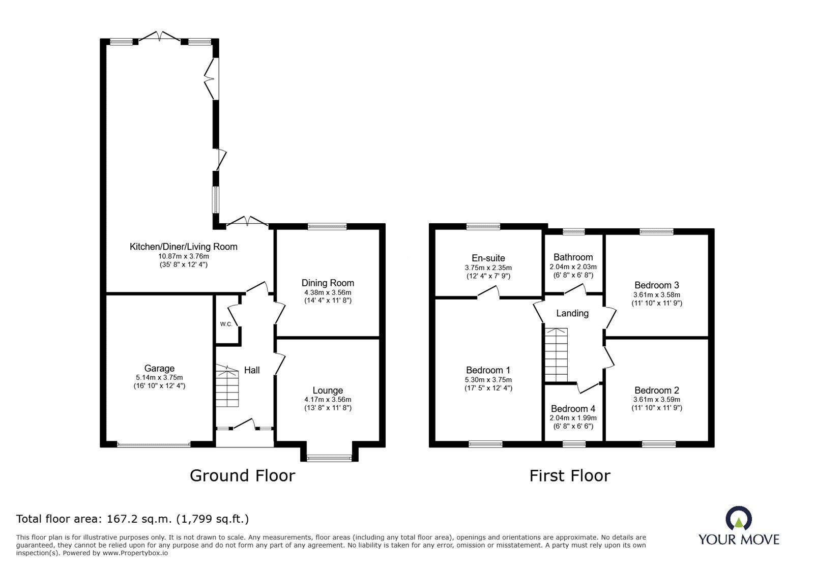 Floorplan of 4 bedroom Semi Detached House for sale, Melton Road, Sprotbrough, South Yorkshire, DN5