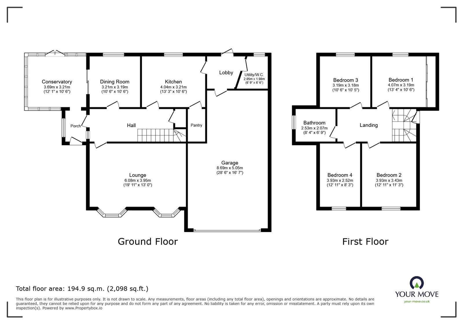 Floorplan of 4 bedroom Link Detached House for sale, Scorcher Hills Lane, Burghwallis, Doncaster, DN6