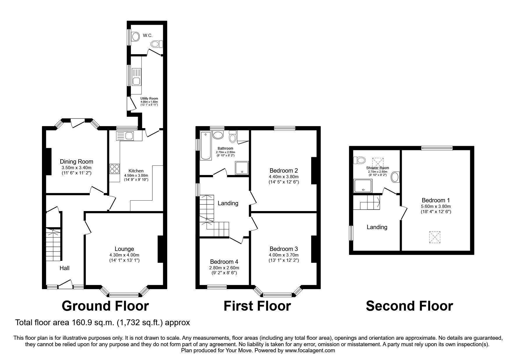 Floorplan of 3 bedroom Semi Detached House to rent, Bracken Road, Darlington, County Durham, DL3