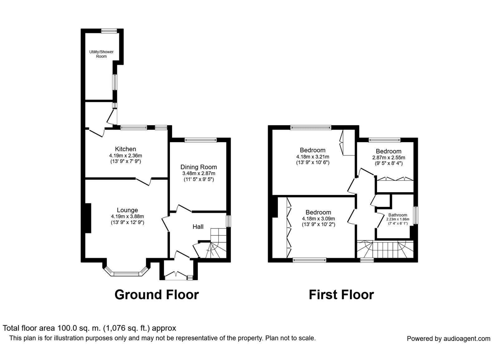 Floorplan of 3 bedroom Semi Detached House to rent, Brooklyn Grove, Bilston, West Midlands, WV14