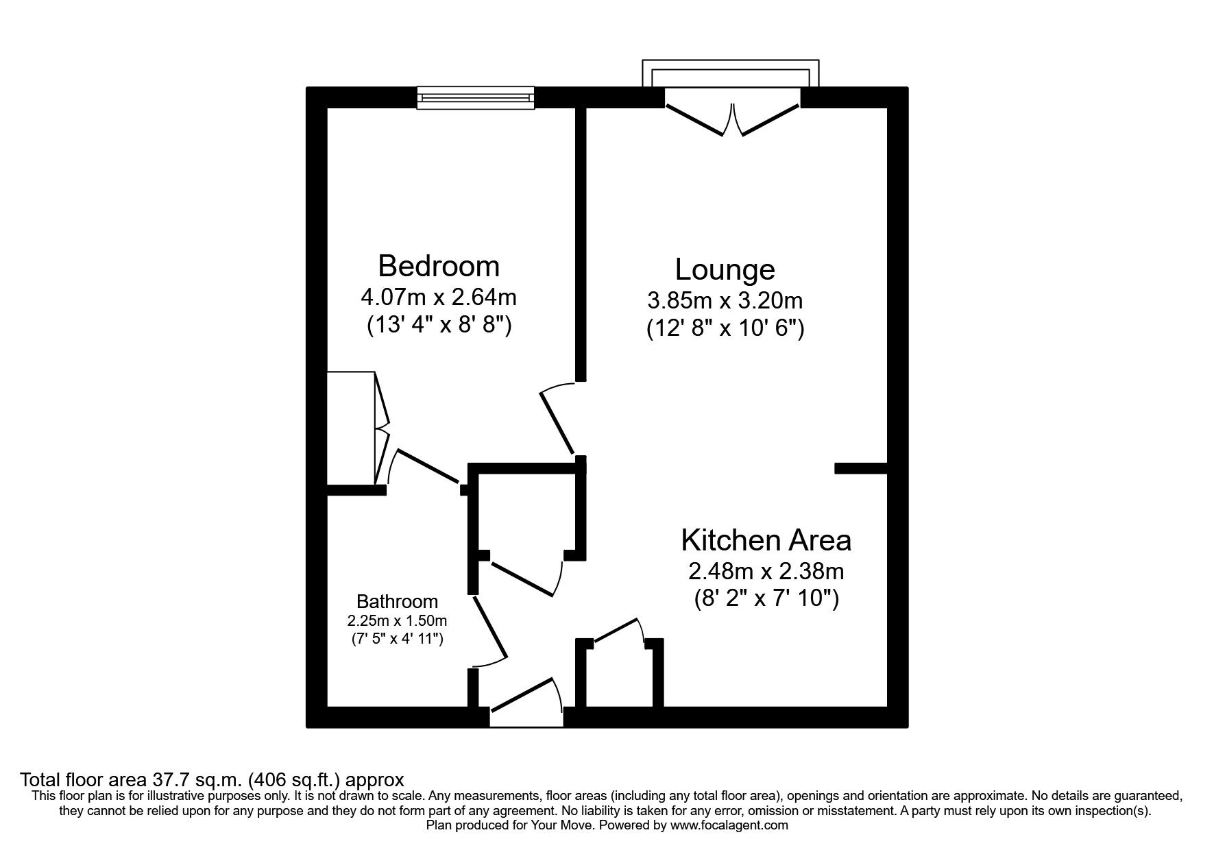 Floorplan of 1 bedroom Flat to rent, Southgate Way, Dudley, West Midlands, DY1