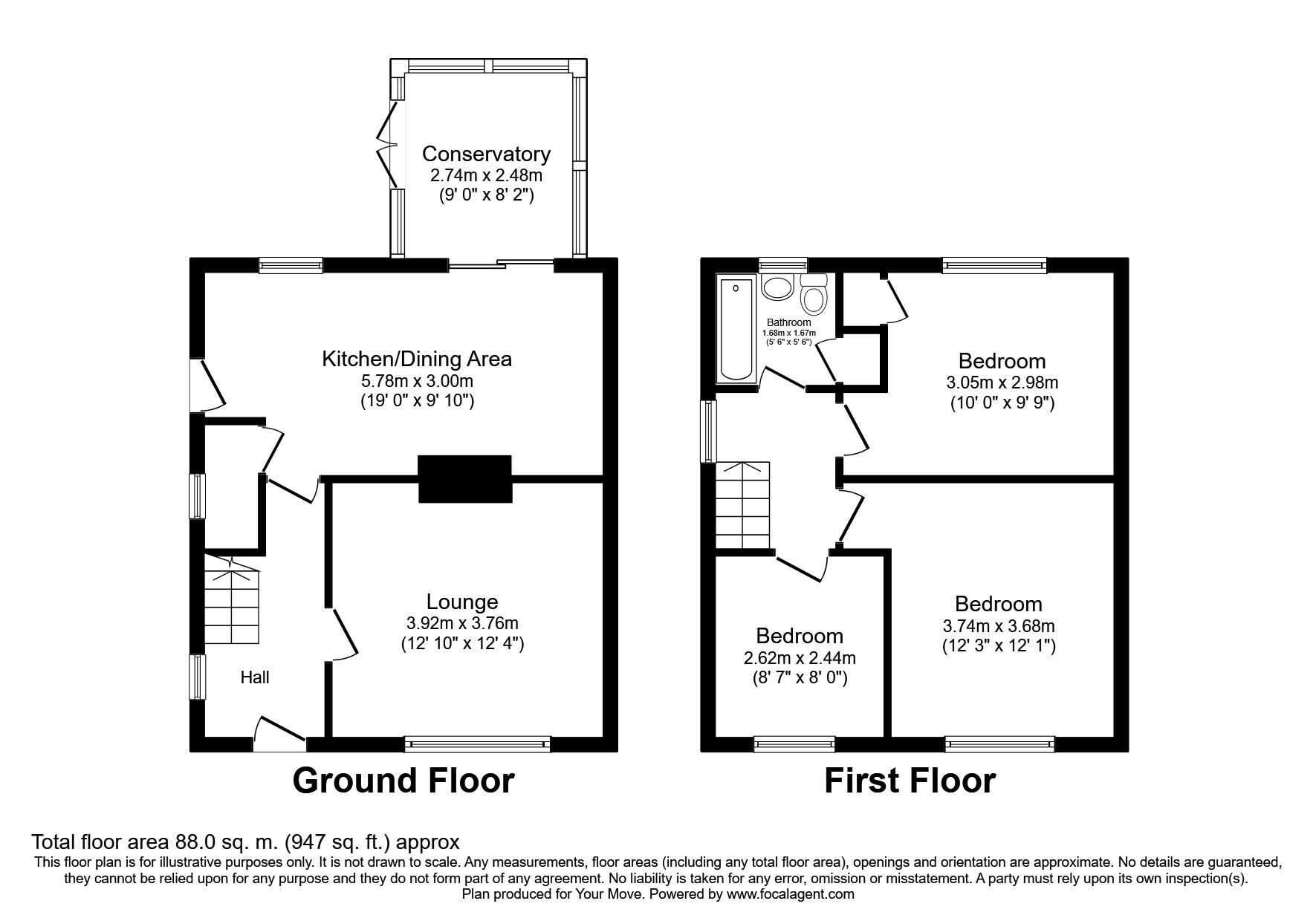 Floorplan of 3 bedroom Semi Detached House to rent, Thistlegreen Close, Rowley Regis, West Midlands, B65
