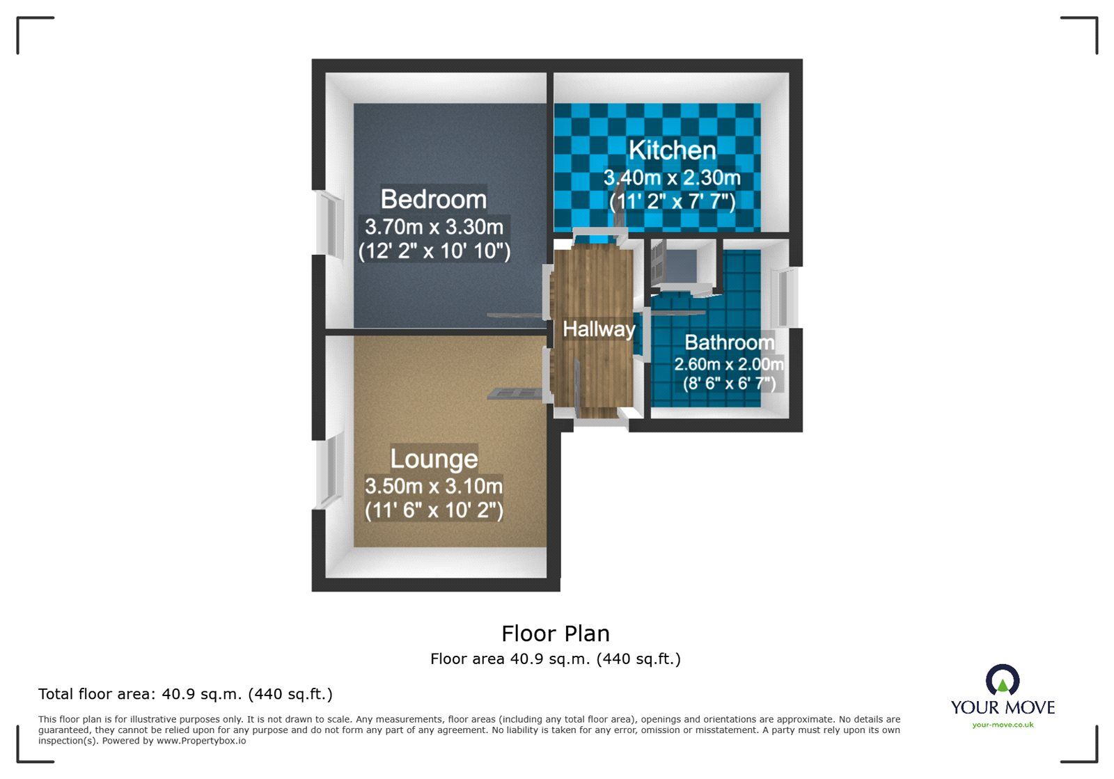 Floorplan of 1 bedroom  Flat to rent, Doughty Close, Tipton, West Midlands, DY4