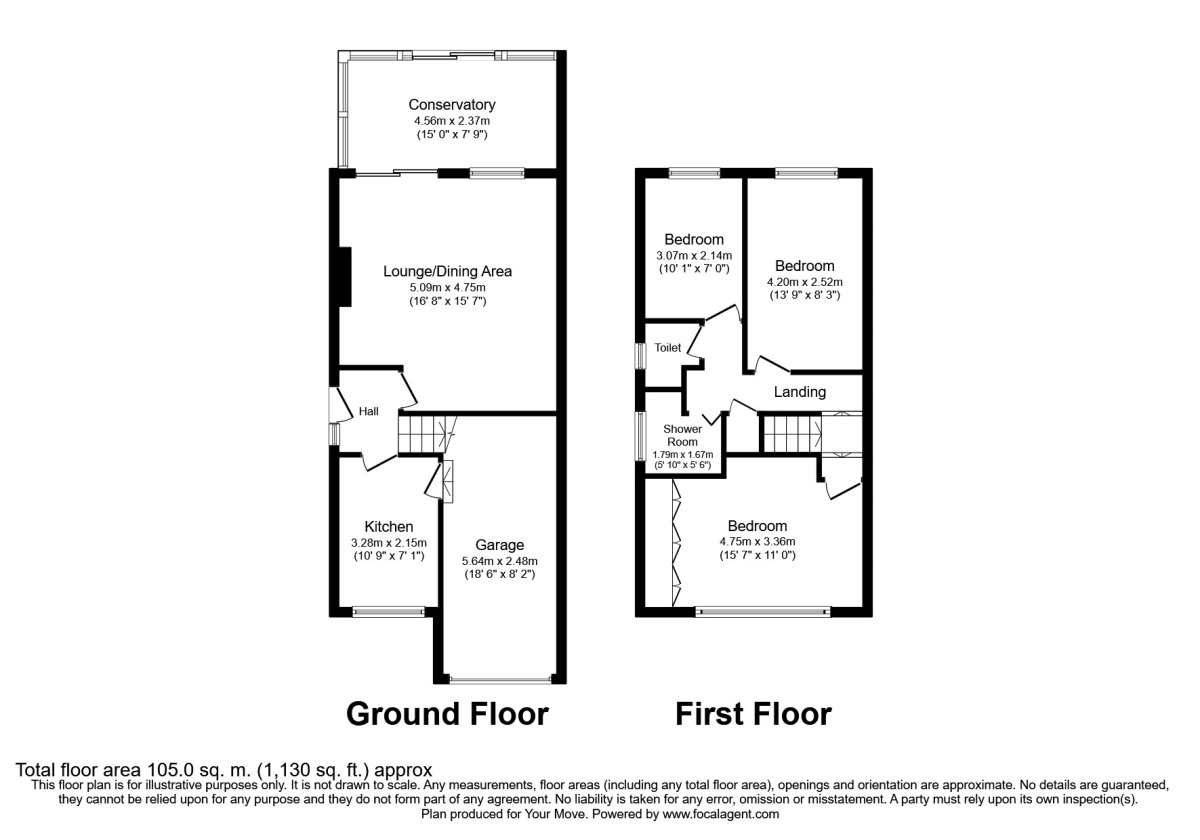 Floorplan of 3 bedroom Semi Detached House to rent, Birch Road, Oldbury, West Midlands, B68
