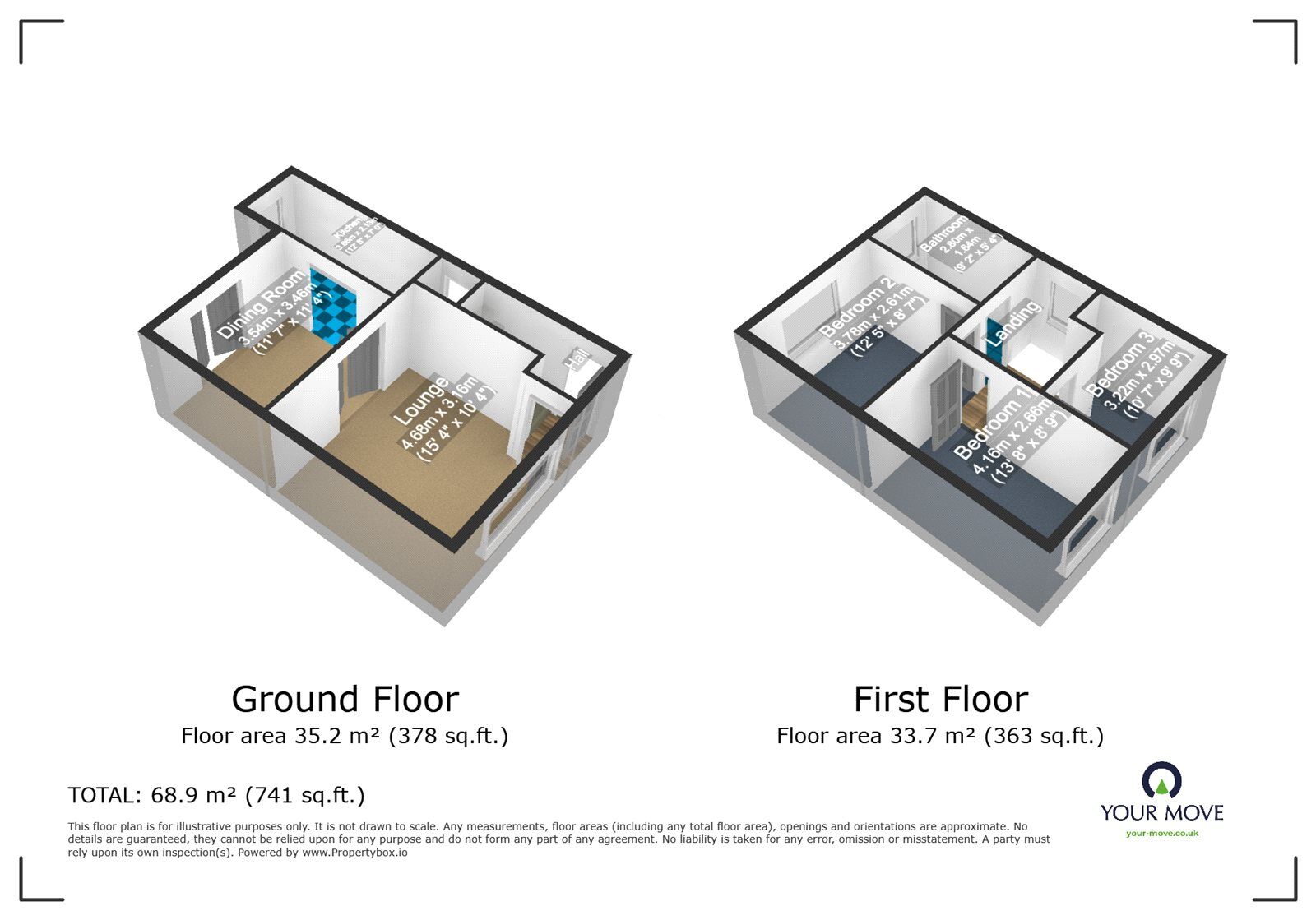 Floorplan of 3 bedroom Mid Terrace House to rent, Lilac Road, Dudley, West Midlands, DY1