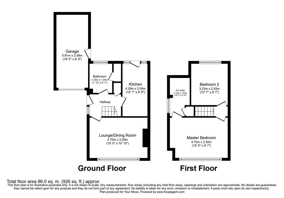 Floorplan of 2 bedroom Semi Detached House to rent, Blenheim Road, Kingswinford, West Midlands, DY6