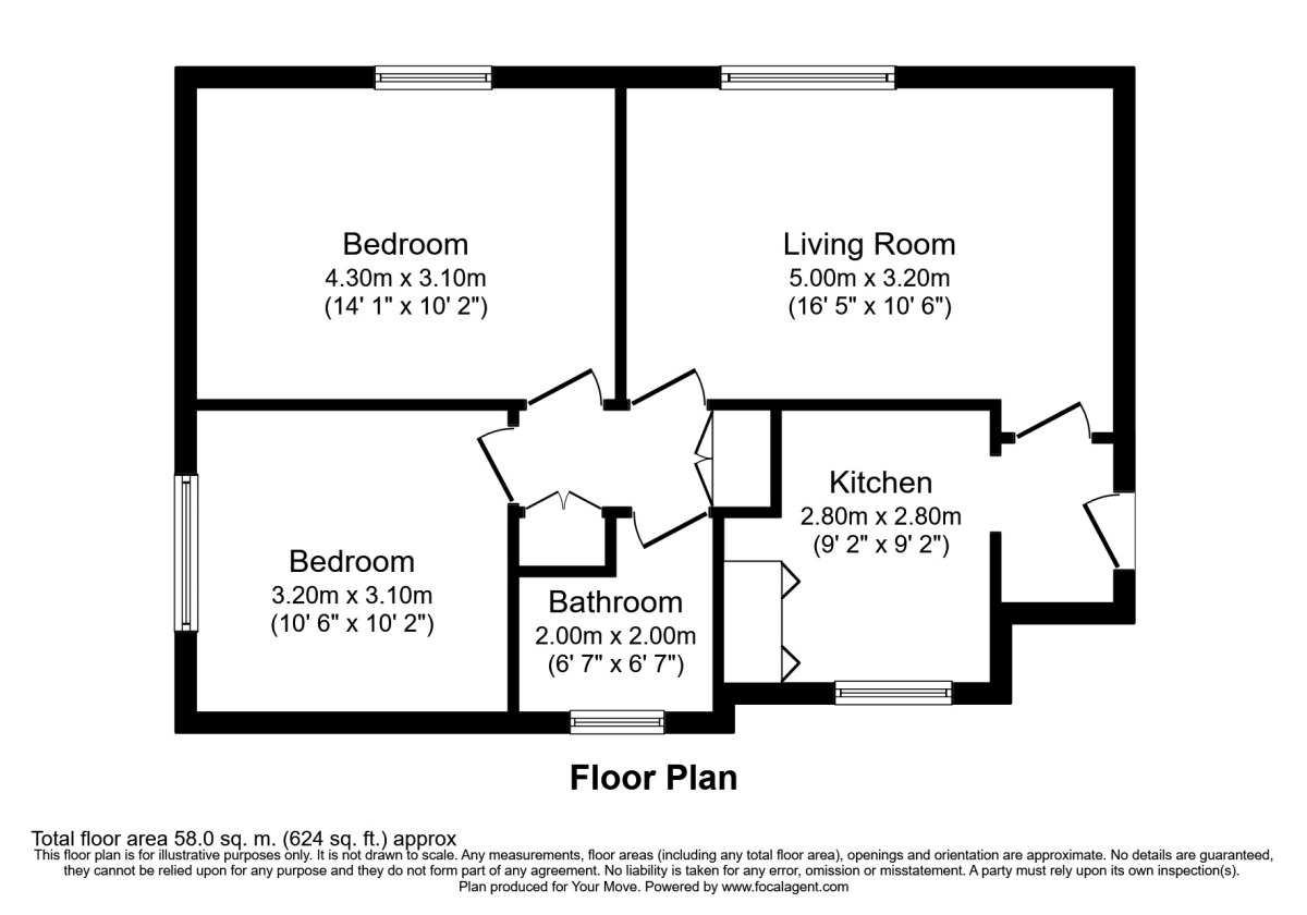 Floorplan of 2 bedroom Flat to rent, Salop Street, Dudley, West Midlands, DY1