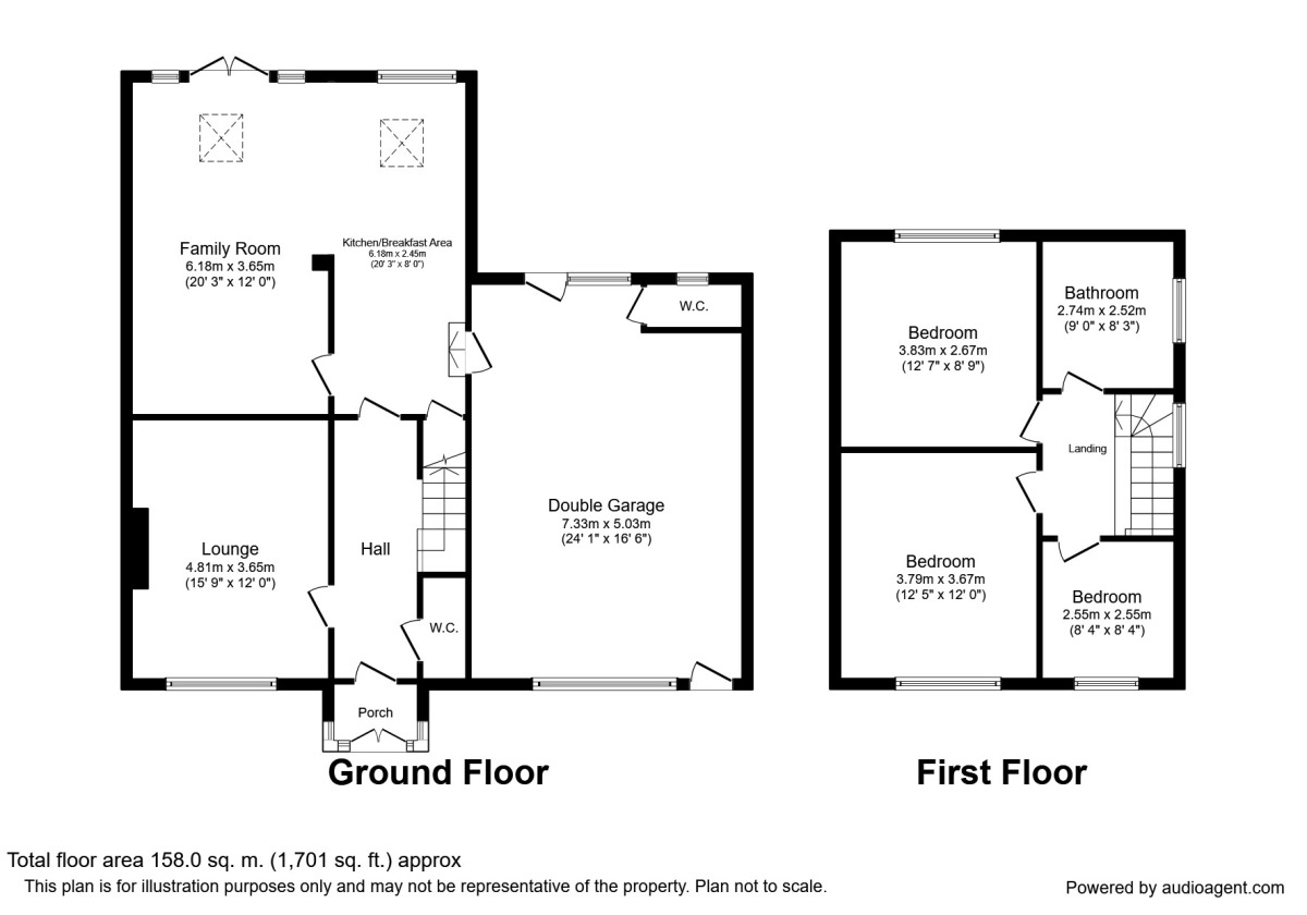 Floorplan of 3 bedroom Detached House to rent, Scotts Green Close, Dudley, West Midlands, DY1