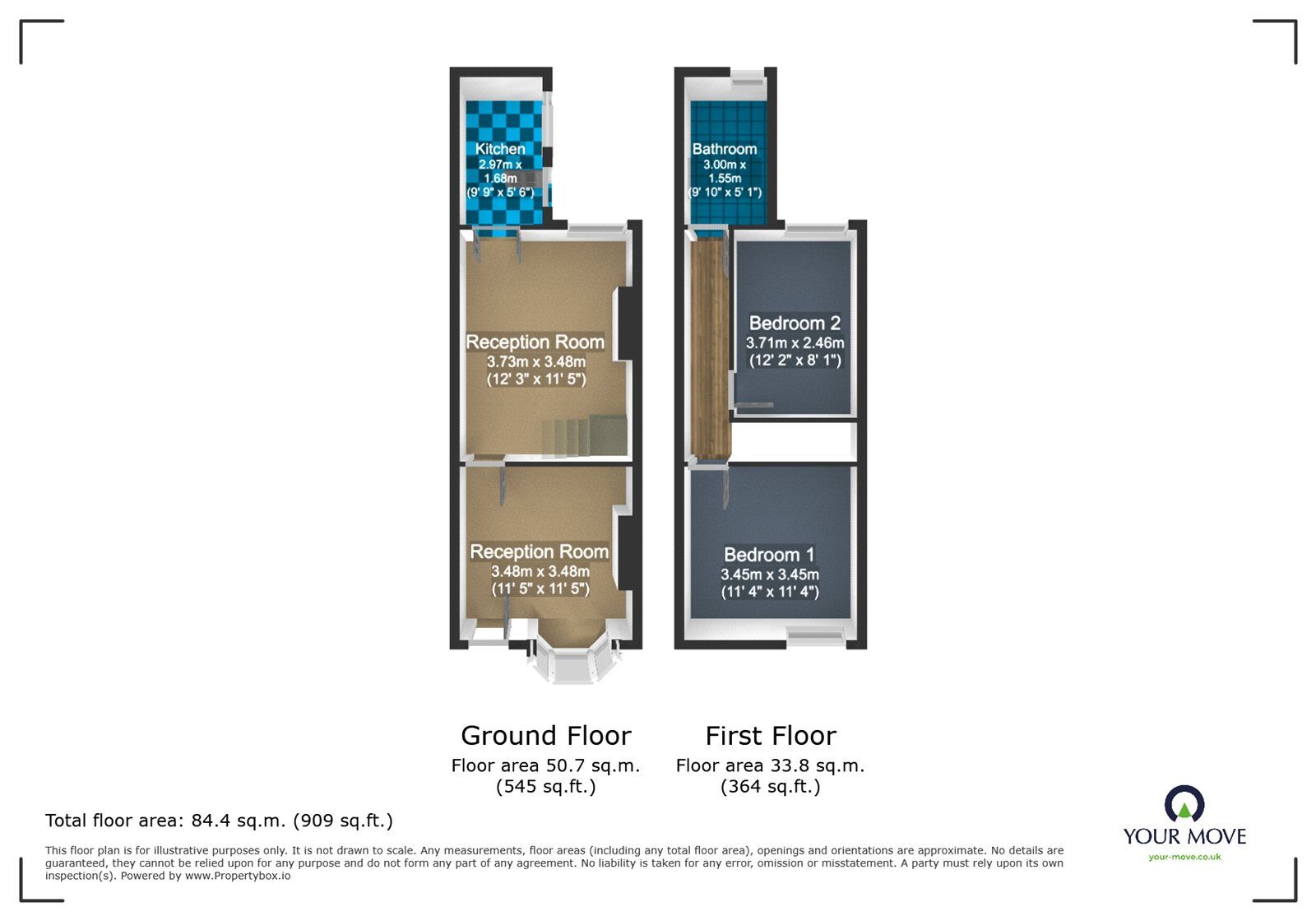 Floorplan of 2 bedroom Mid Terrace House to rent, Reginald Road, Smethwick, West Midlands, B67