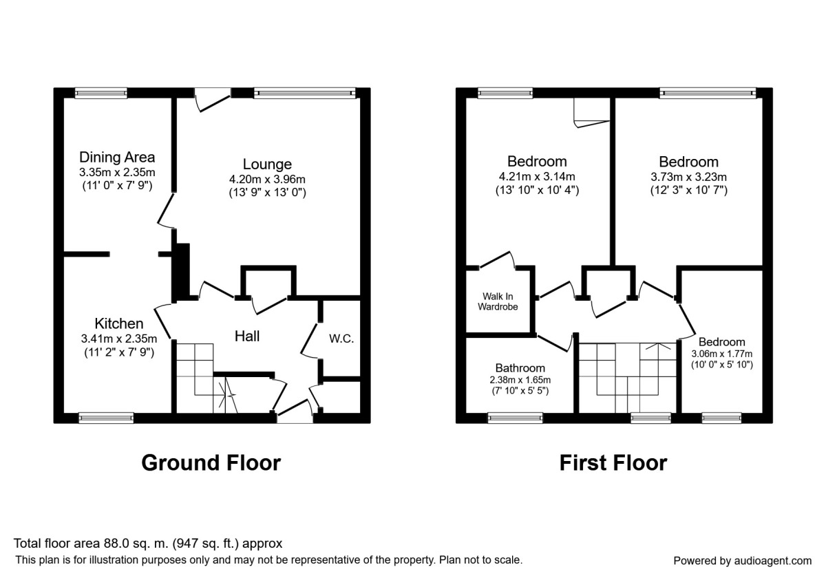 Floorplan of 3 bedroom Mid Terrace House to rent, Eastfield Road, Tipton, West Midlands, DY4