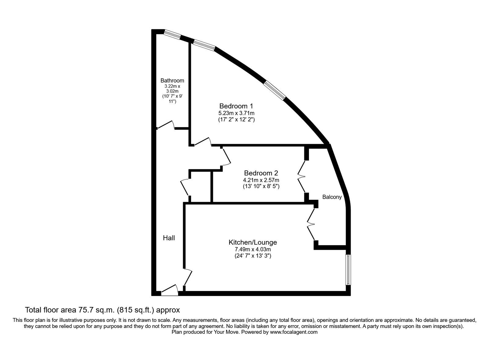 Floorplan of 2 bedroom Flat to rent, Whitehall Road, Tipton, West Midlands, DY4