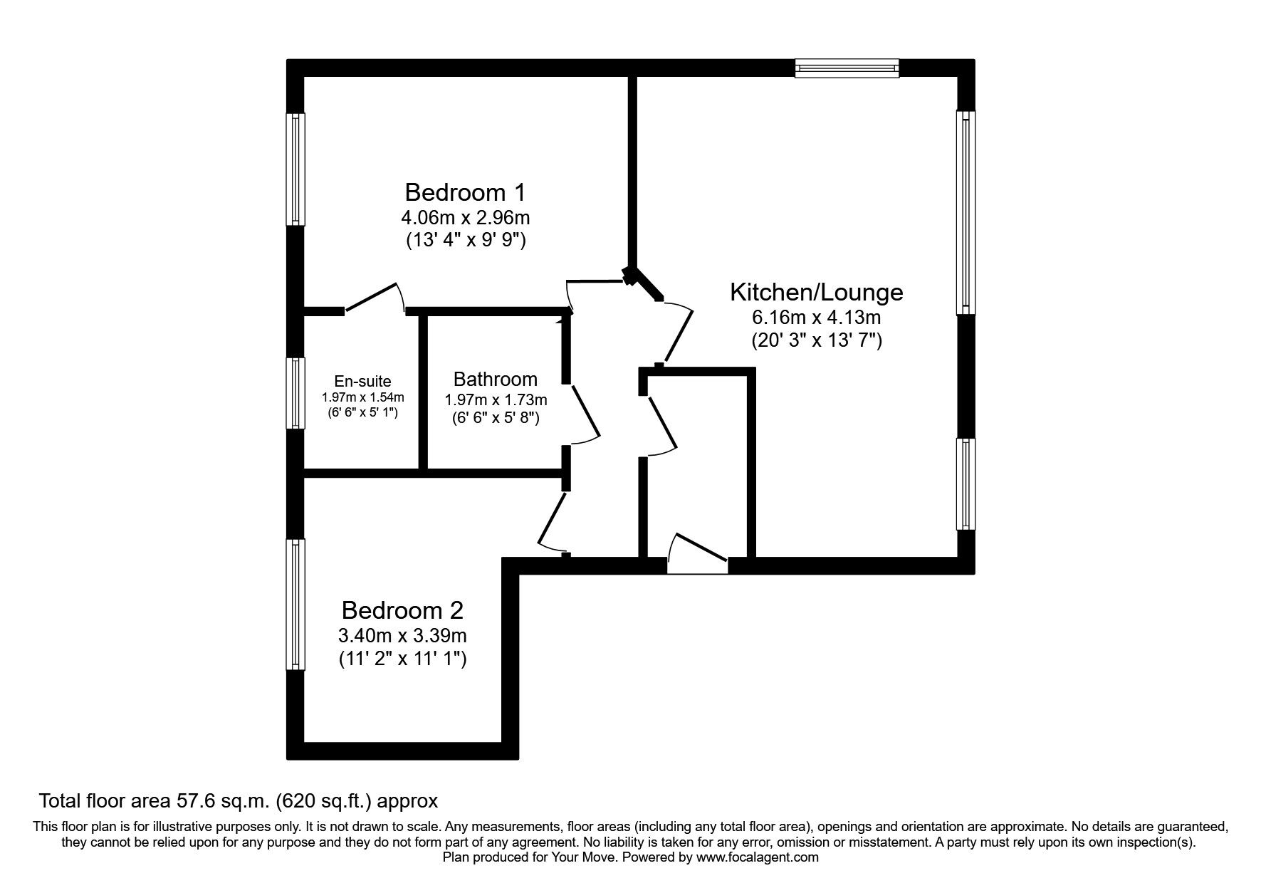 Floorplan of 2 bedroom  Flat to rent, Thorns Road, Brierley Hill, West Midlands, DY5