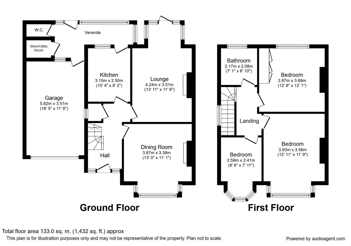 Floorplan of 3 bedroom Semi Detached House to rent, Gervase Drive, Dudley, West Midlands, DY1