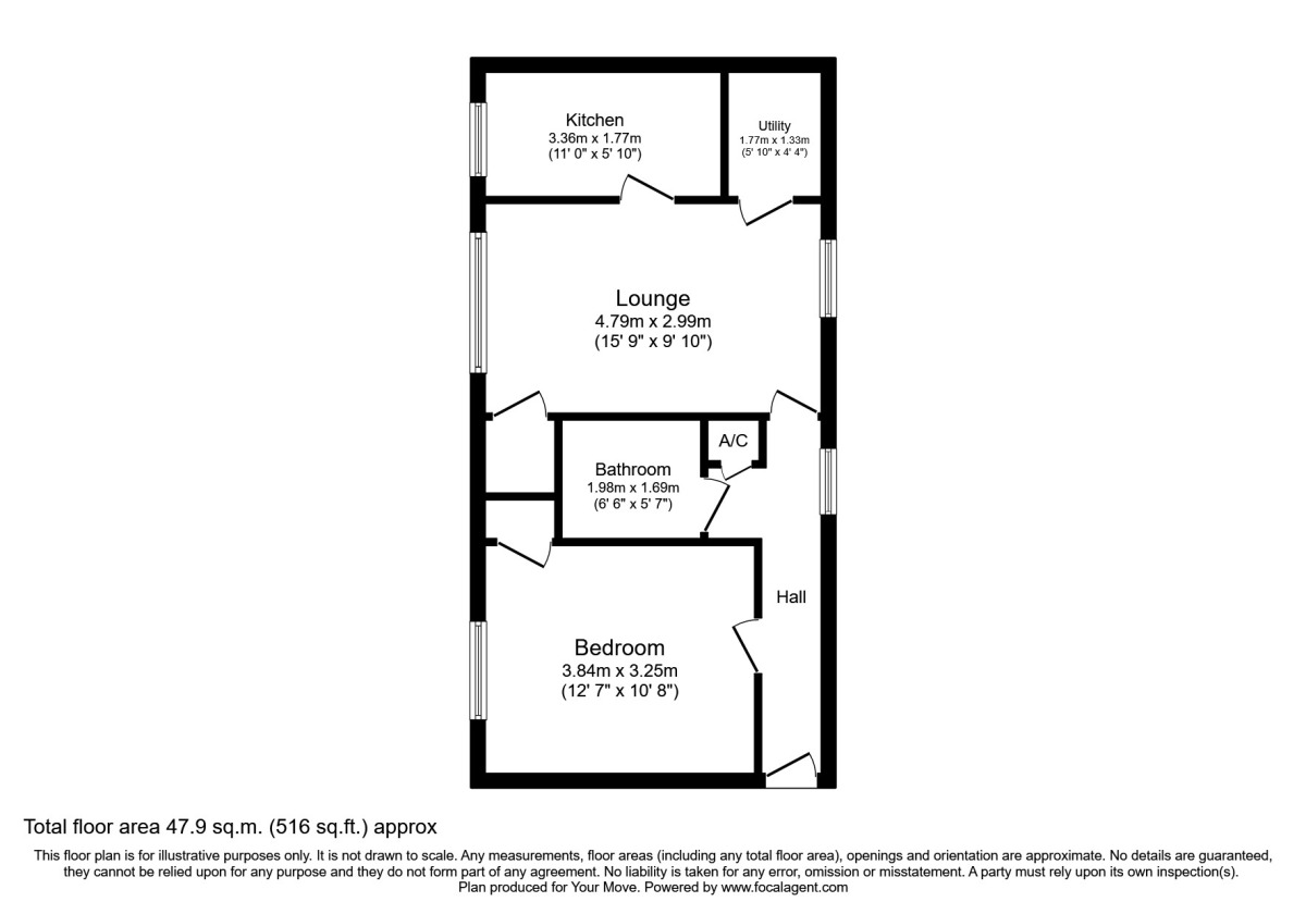 Floorplan of 1 bedroom Flat to rent, Woodcross Street, Bilston, West Midlands, WV14