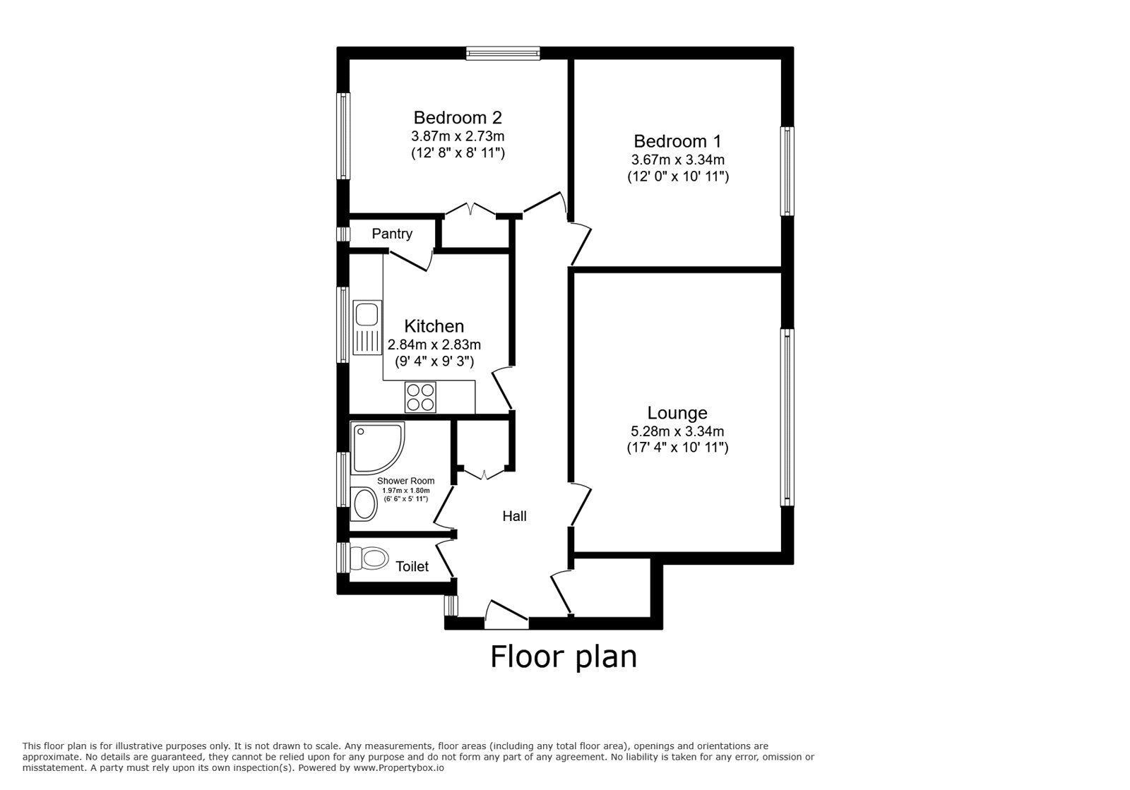 Floorplan of 2 bedroom Flat to rent, Gads Green Crescent, Dudley, West Midlands, DY2
