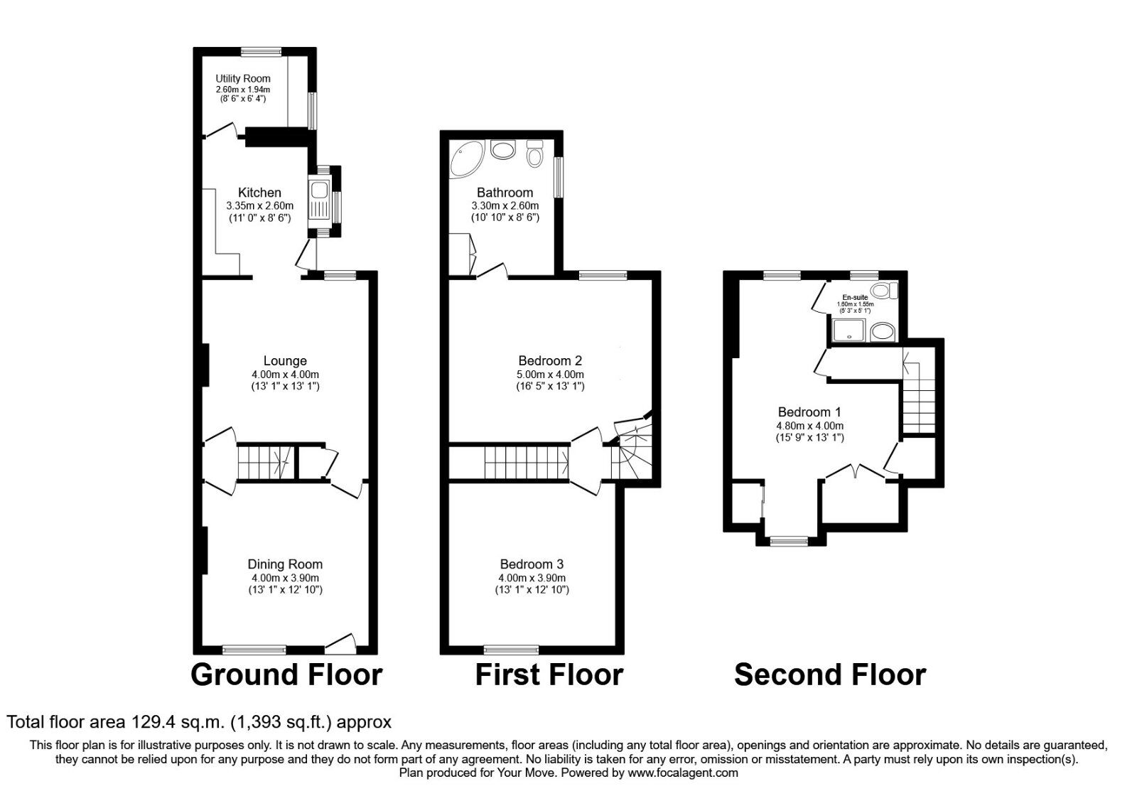 Floorplan of 3 bedroom Mid Terrace House to rent, Trinity Street, Cradley Heath, West Midlands, B64