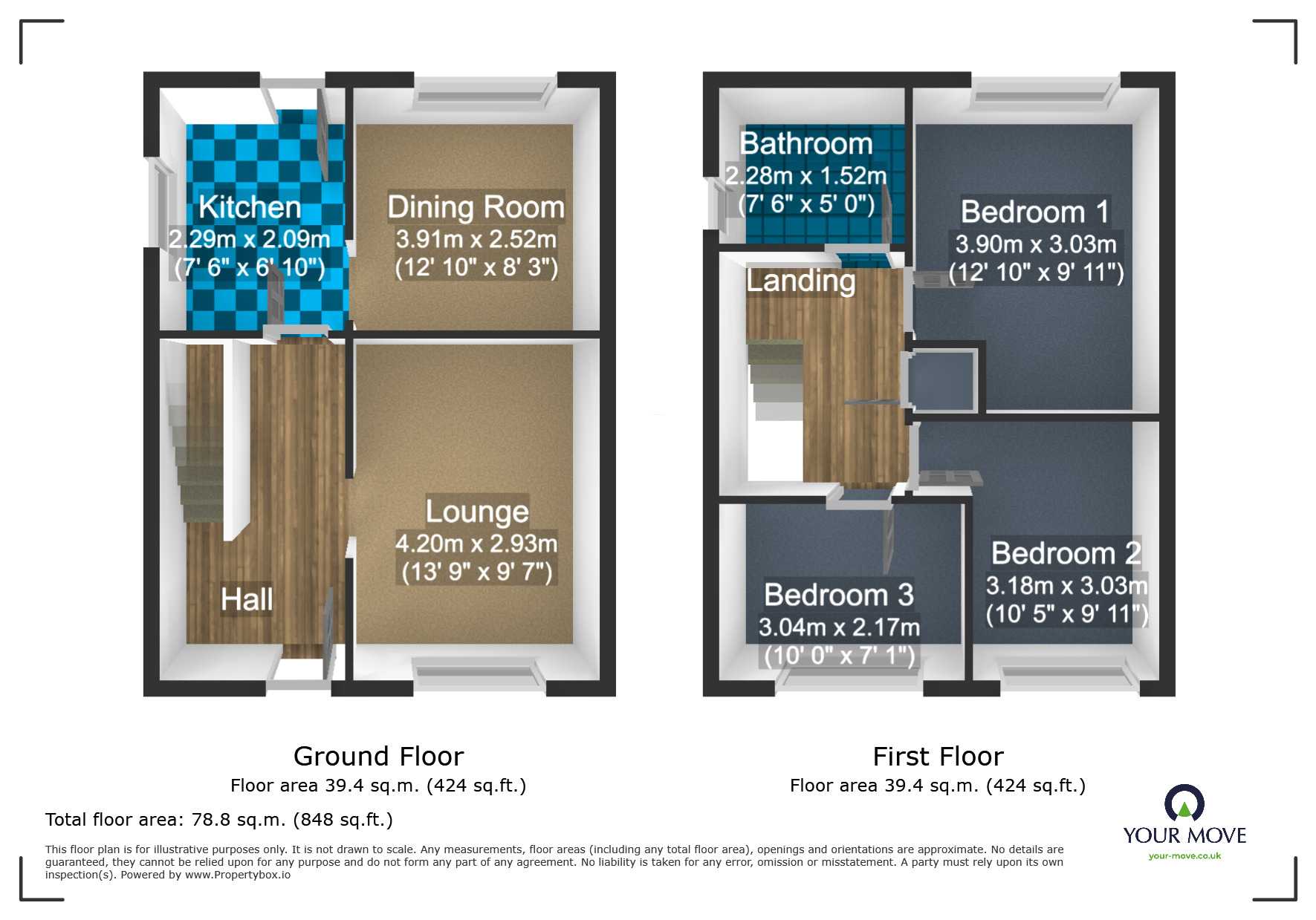 Floorplan of 3 bedroom Semi Detached House for sale, Middlepark Road, Dudley, West Midlands, DY1