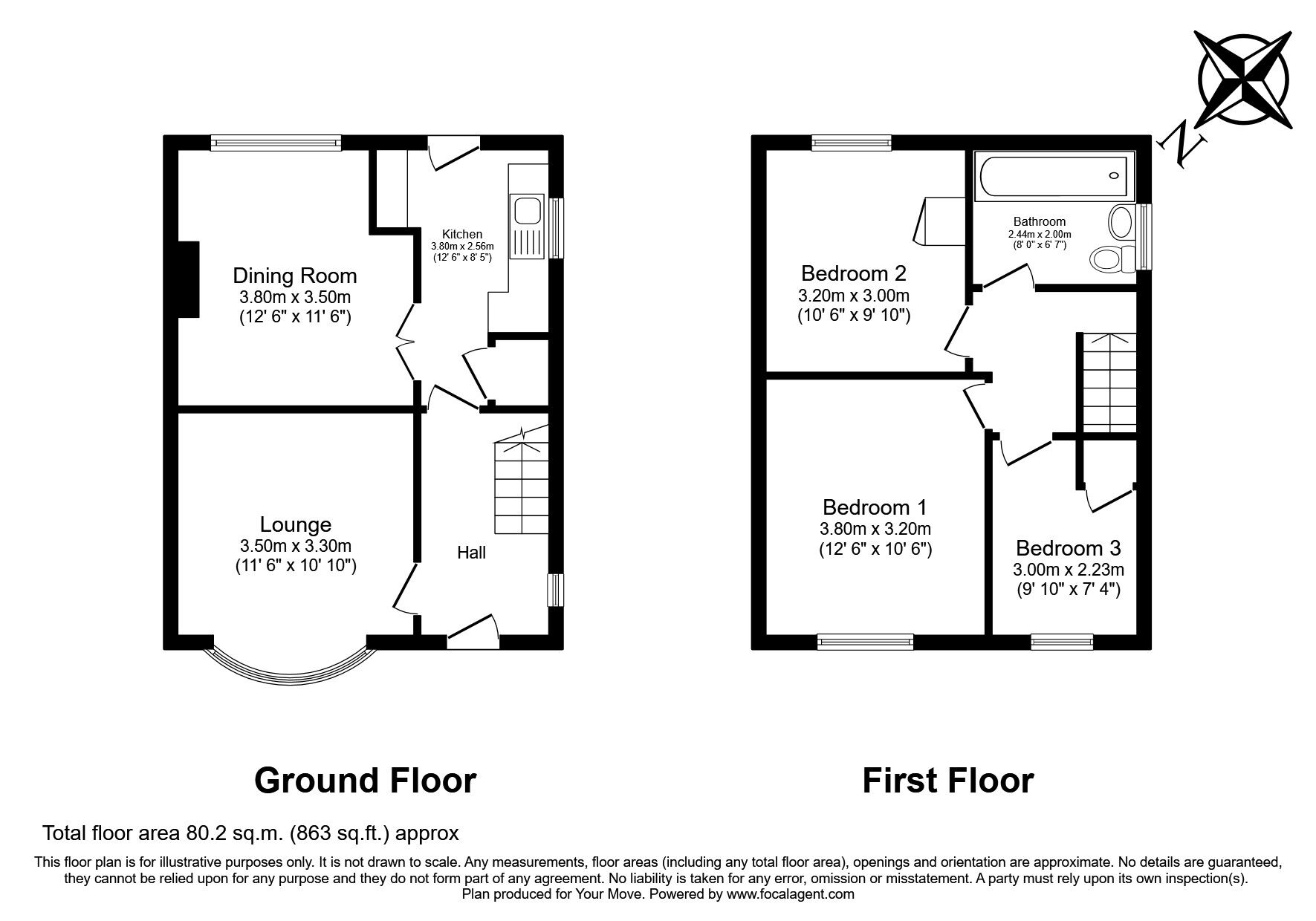 Floorplan of 3 bedroom  House to rent, Ashenhurst Road, Dudley, West Midlands, DY1