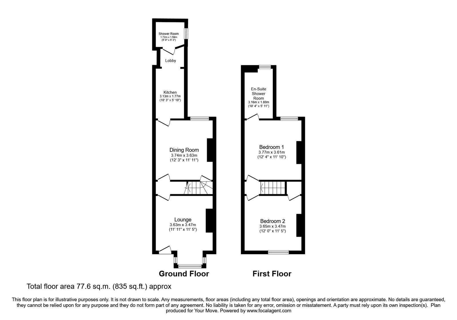 Floorplan of 2 bedroom Mid Terrace House to rent, Upper St. Marys Road, Smethwick, West Midlands, B67