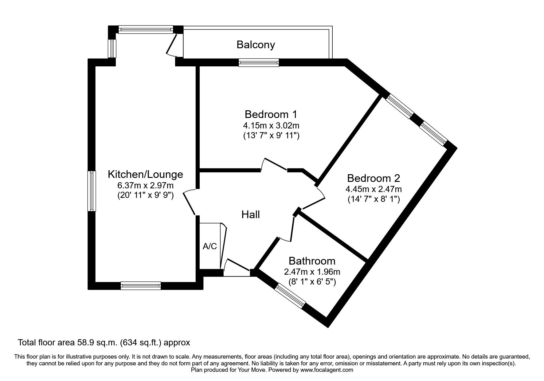 Floorplan of 2 bedroom  Flat to rent, Comberton Terrace, Kidderminster, Worcestershire, DY10