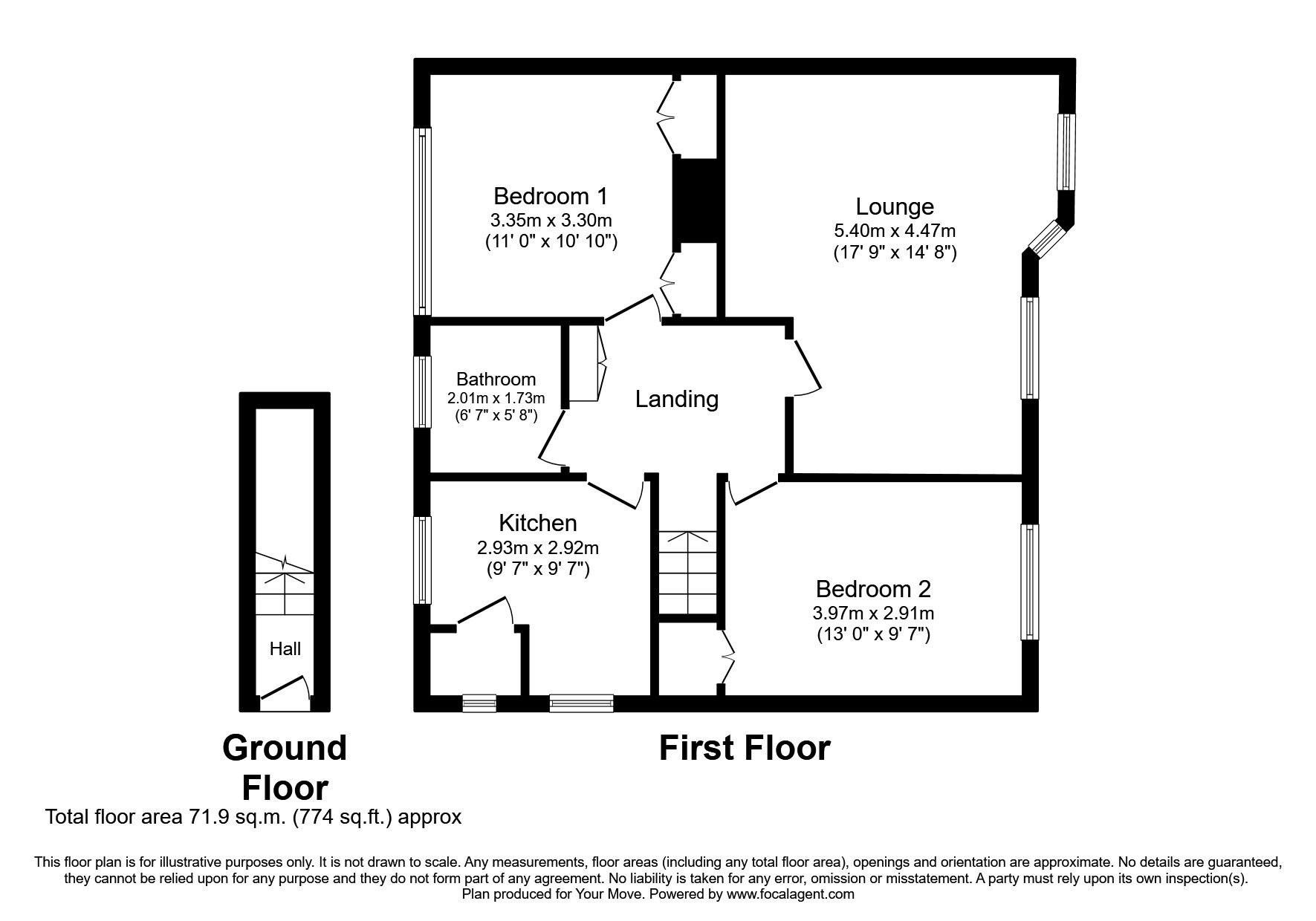 Floorplan of 2 bedroom Flat to rent, Kenilworth Court, Dudley, West Midlands, DY1