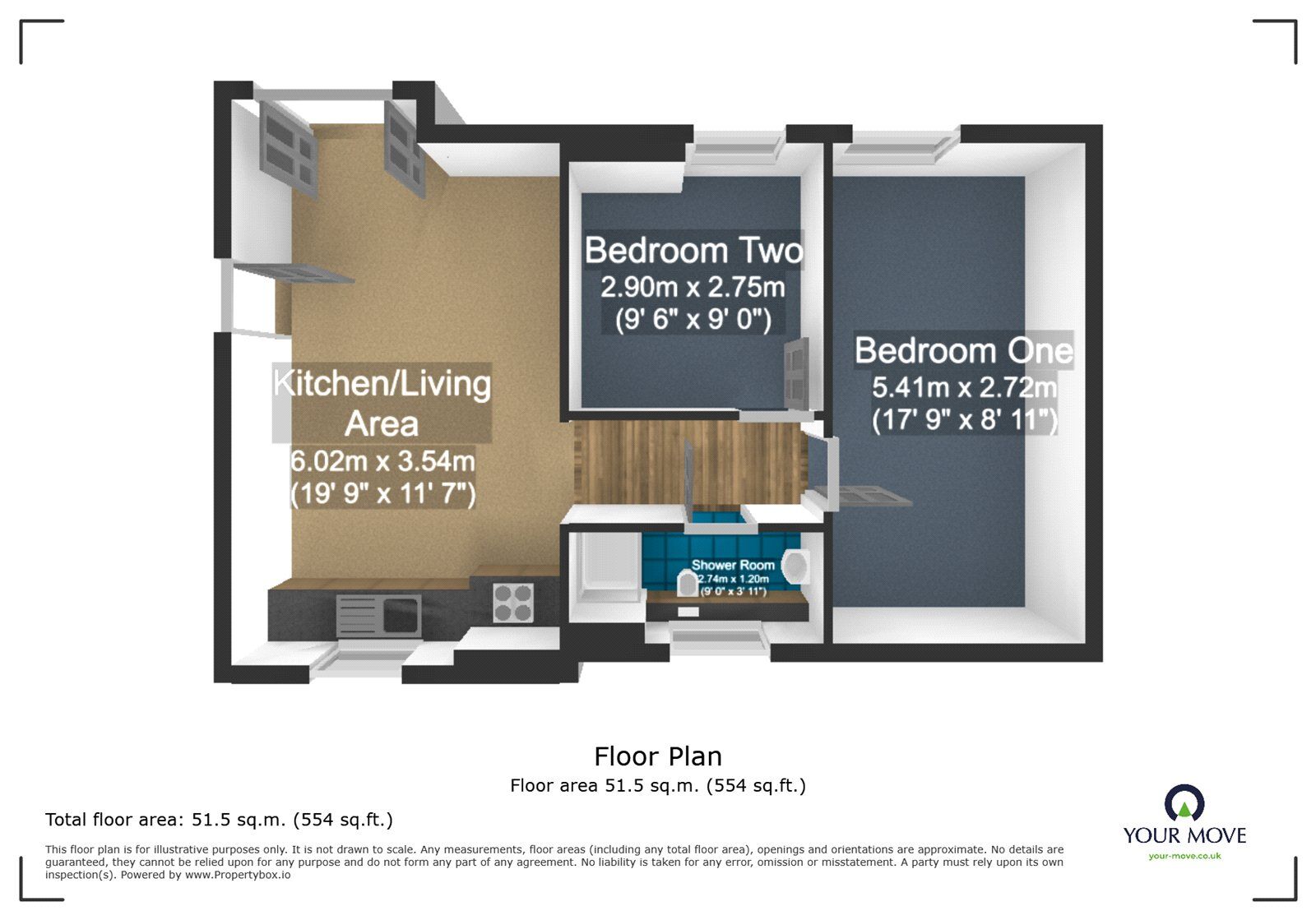 Floorplan of 2 bedroom  Flat to rent, Heath Hill, Dawley, Shropshire, TF4