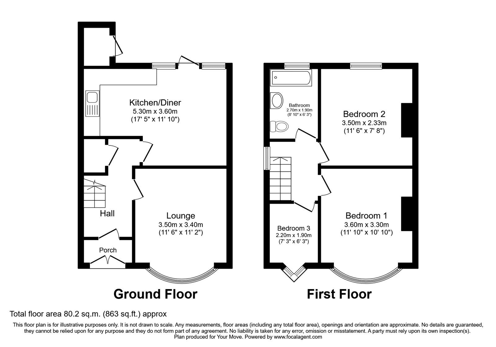 Floorplan of 3 bedroom Semi Detached House to rent, Sedgley Road, Dudley, West Midlands, DY1