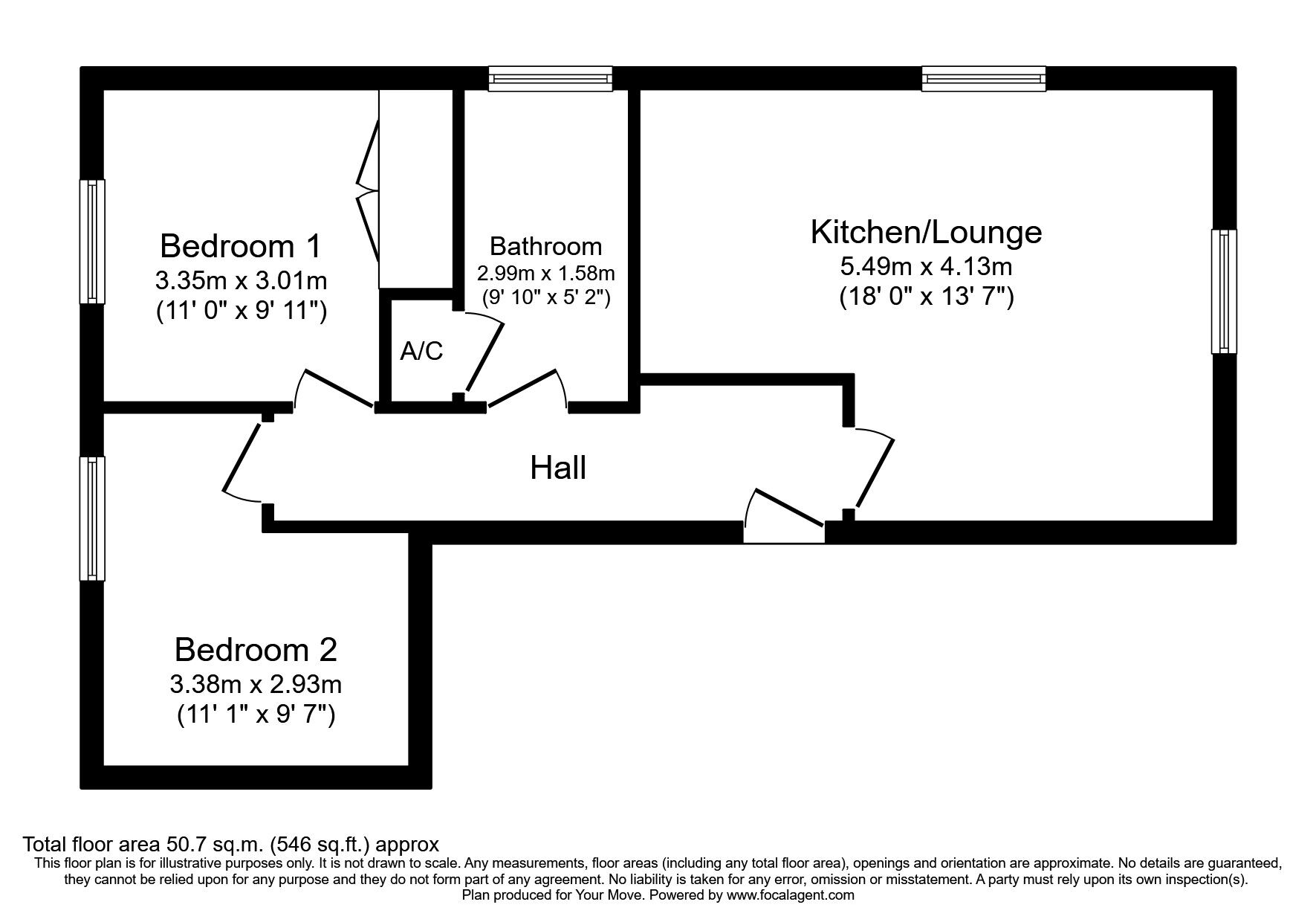 Floorplan of 2 bedroom Flat to rent, Haden Arch Court, Haden Hill Road, Halesowen, West Midlands, B63