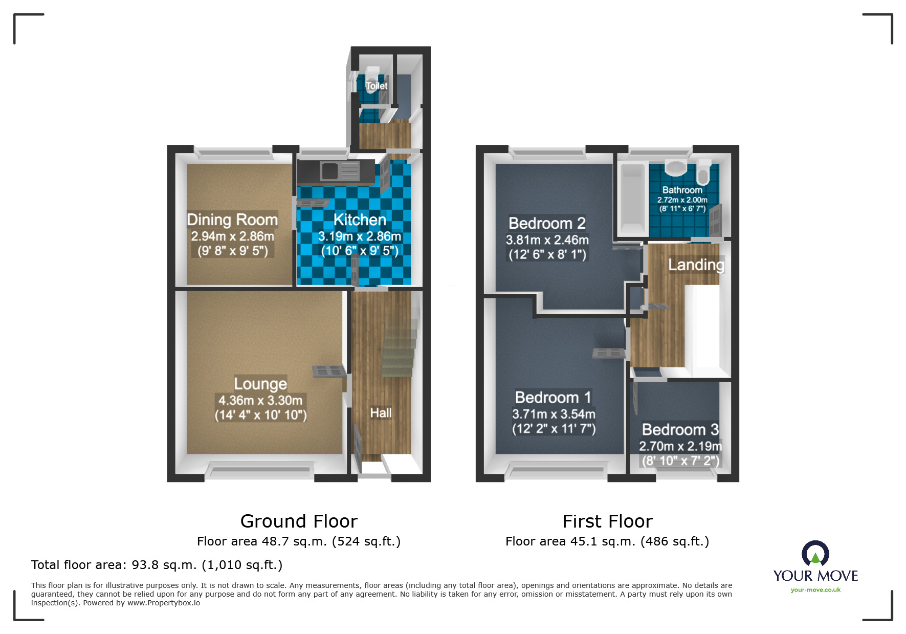 Floorplan of 3 bedroom Semi Detached House for sale, Oval Road, Tipton, West Midlands, DY4