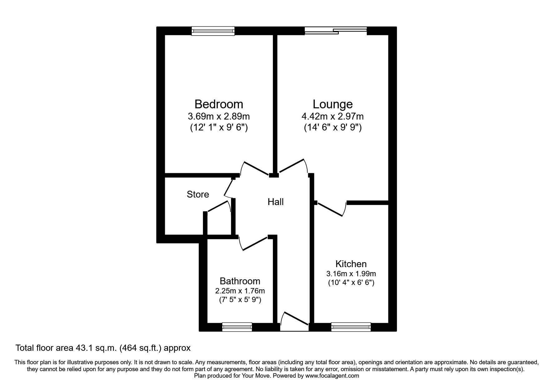 Floorplan of 1 bedroom  Flat to rent, St. Georges Road, Dudley, West Midlands, DY2