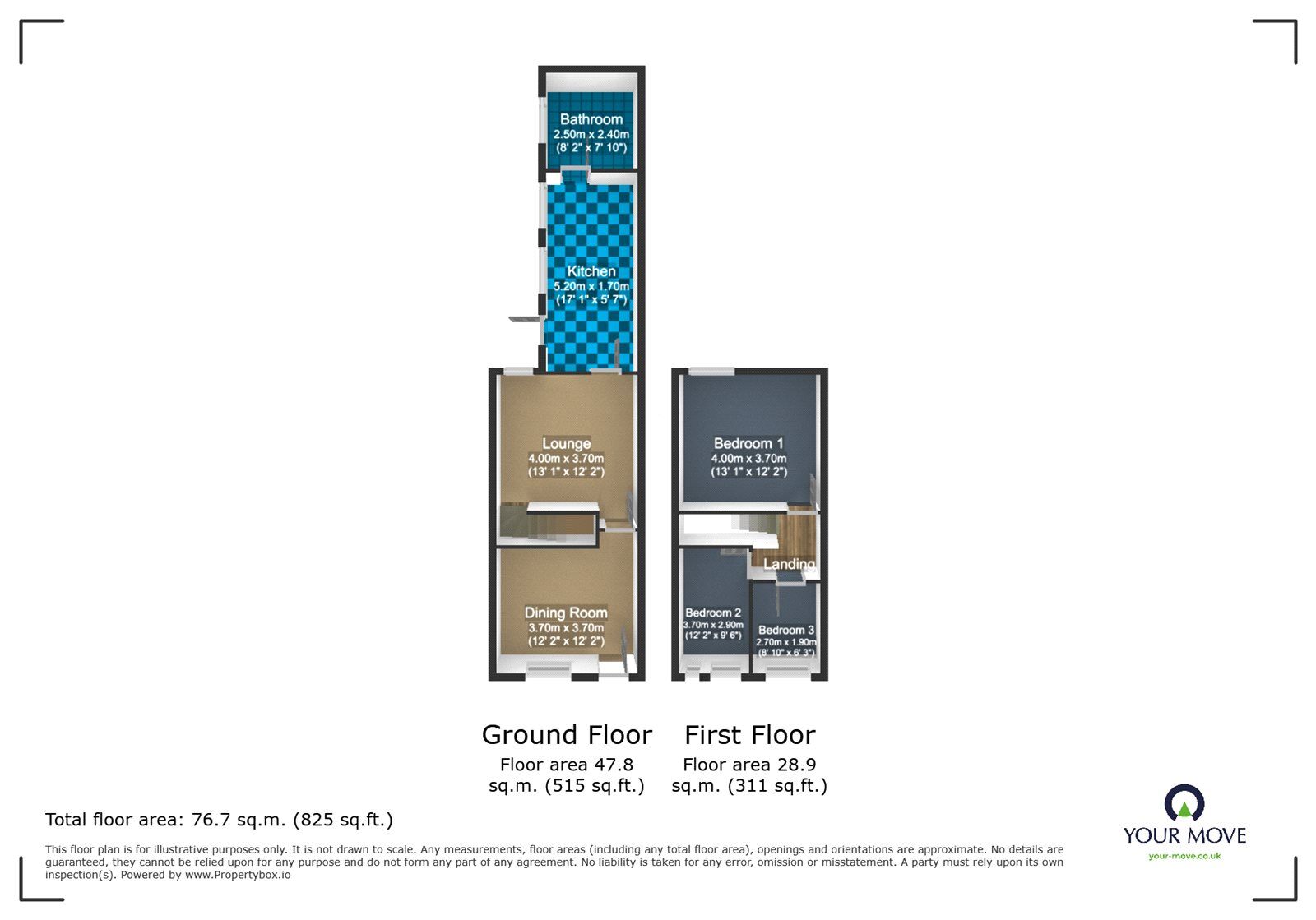Floorplan of 3 bedroom Mid Terrace House to rent, Harvills Hawthorn, West Bromwich, West Midlands, B70