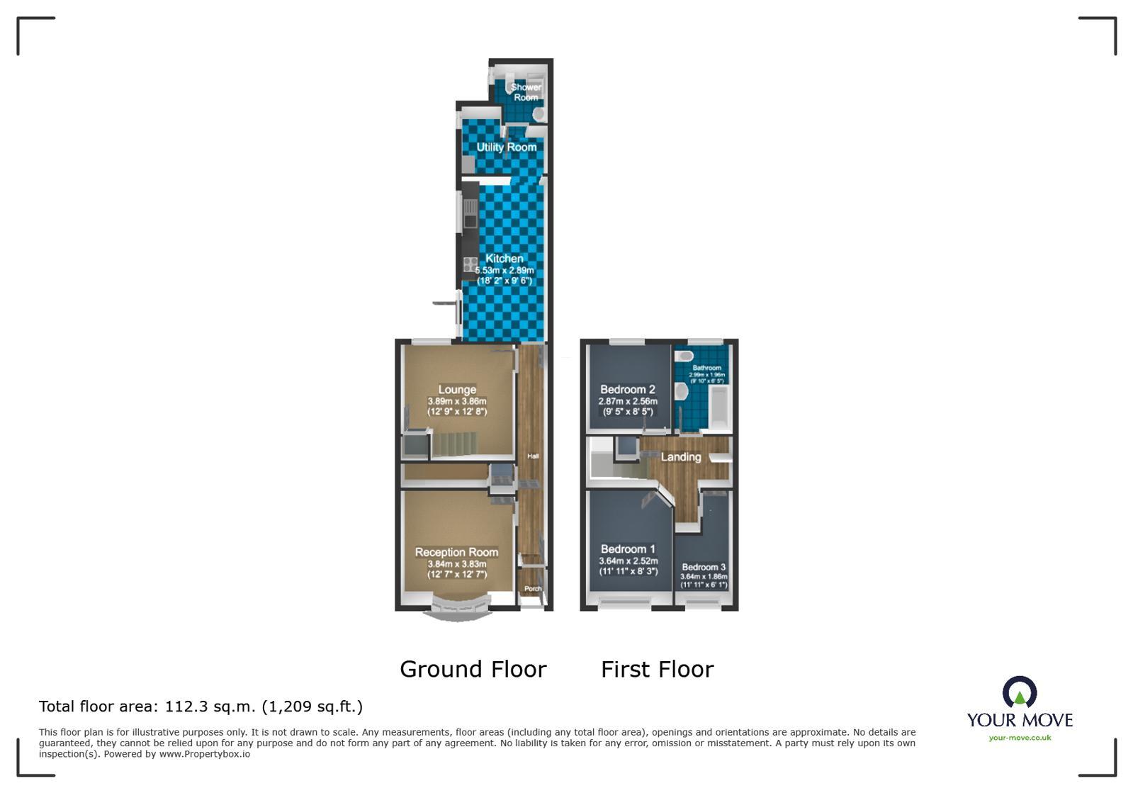Floorplan of 4 bedroom Semi Detached House for sale, Queens Road, Tipton, West Midlands, DY4