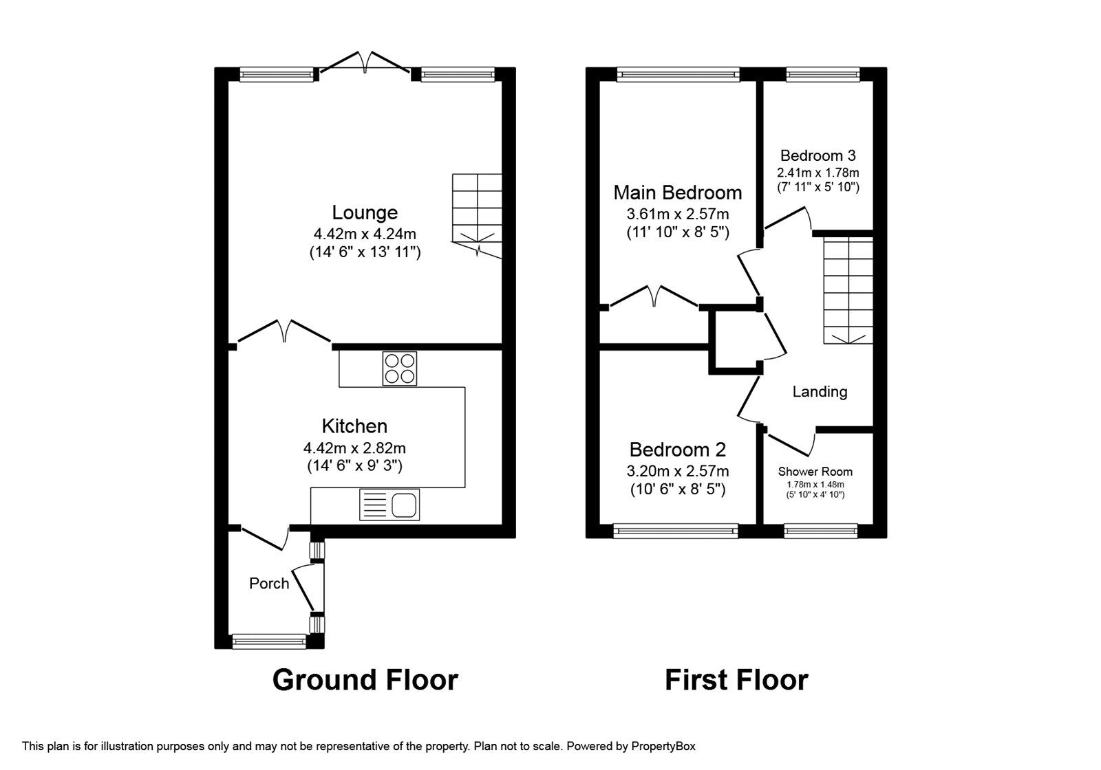 Floorplan of 3 bedroom End Terrace House to rent, Winding Mill North, Brierley Hill, West Midlands, DY5