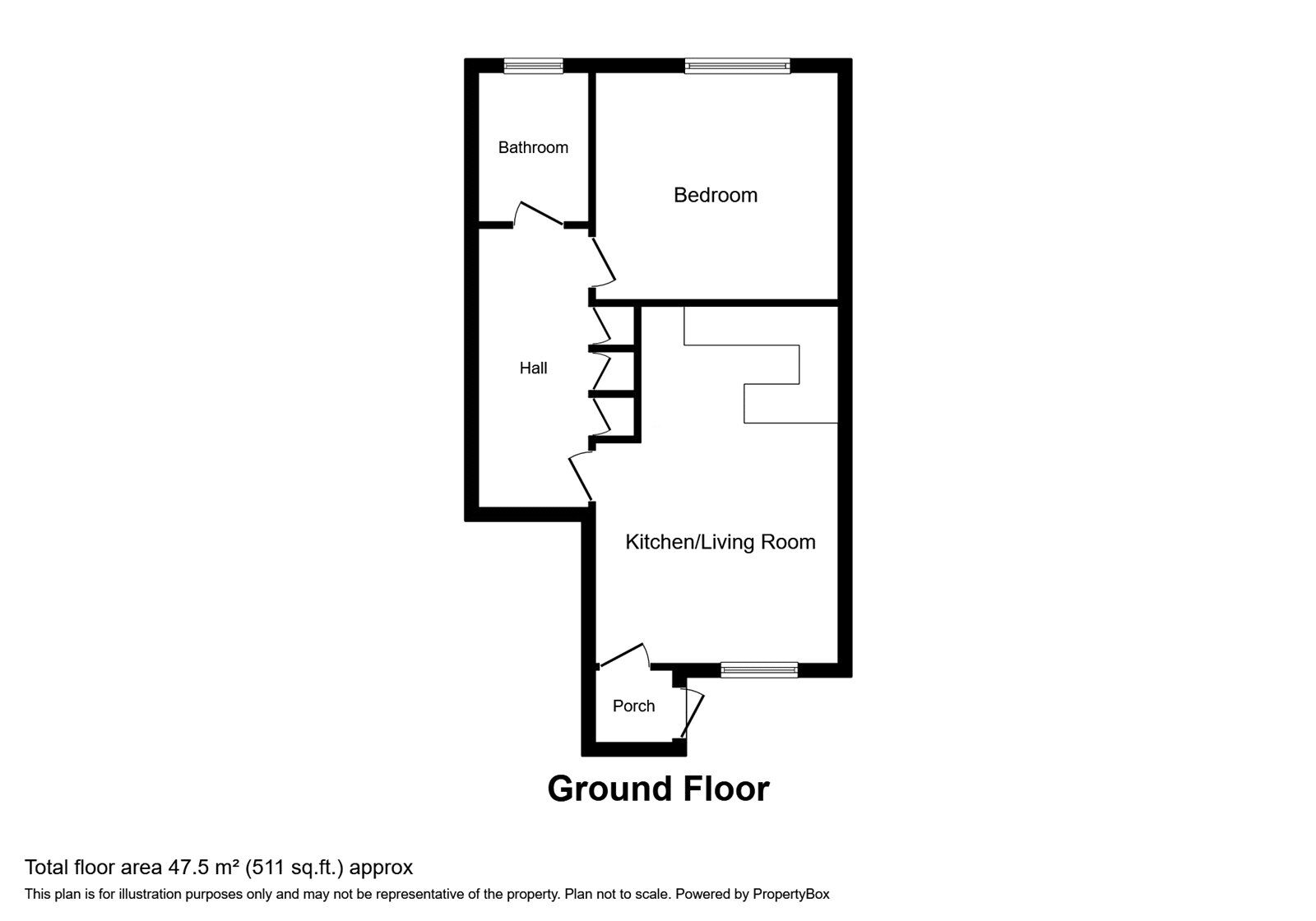 Floorplan of 1 bedroom Flat to rent, Red Lion Close, Tividale, West Midlands, B69