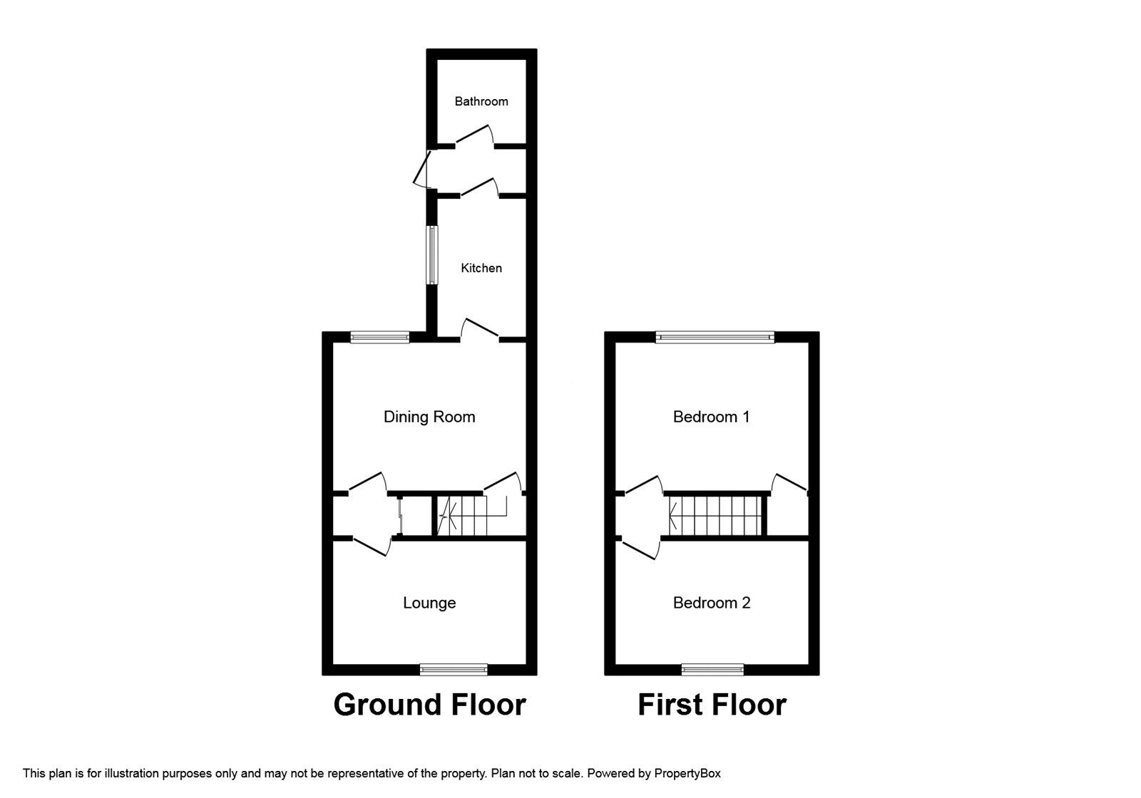 Floorplan of 2 bedroom Mid Terrace Flat to rent, Crescent Road, Dudley, West Midlands, DY2