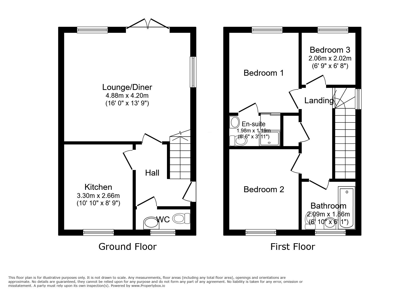 Floorplan of 3 bedroom Semi Detached House for sale, Bobeche Place, Kingswinford, West Midlands, DY6