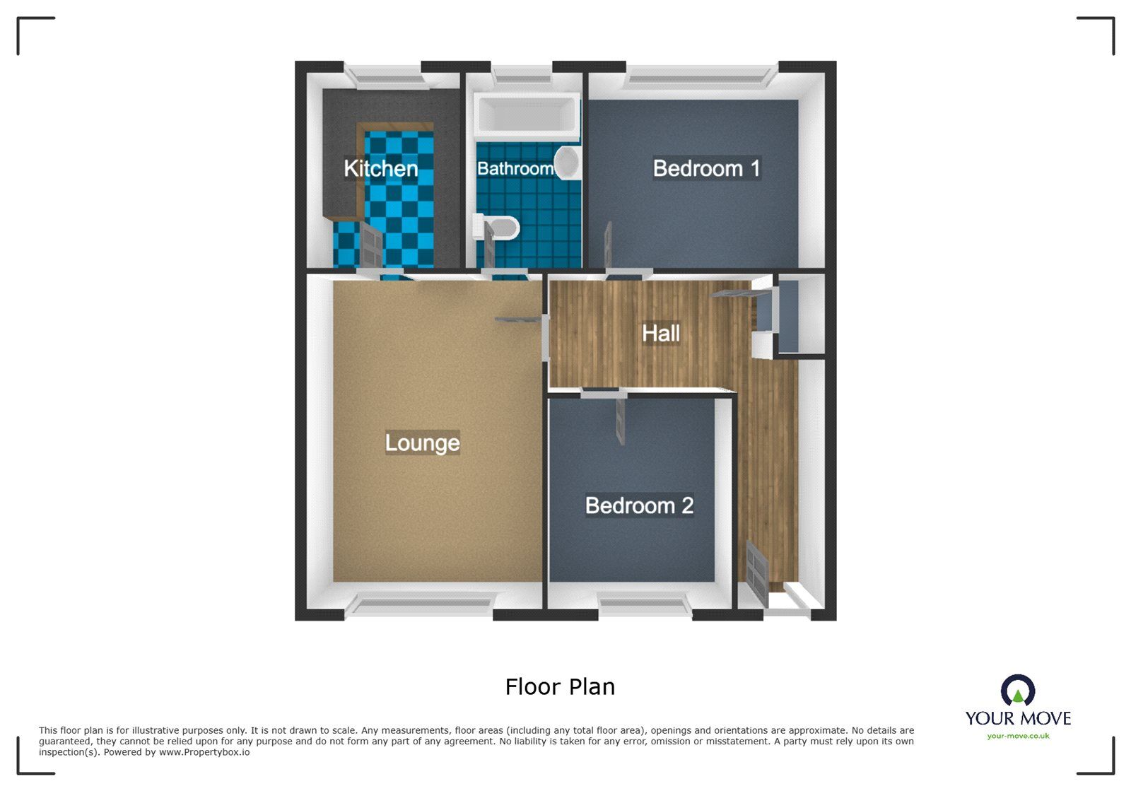 Floorplan of 2 bedroom  Flat to rent, Tudor Court, Tipton, West Midlands, DY4